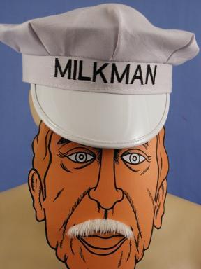 Milkman Hat With Mustache Costume Adult Costume