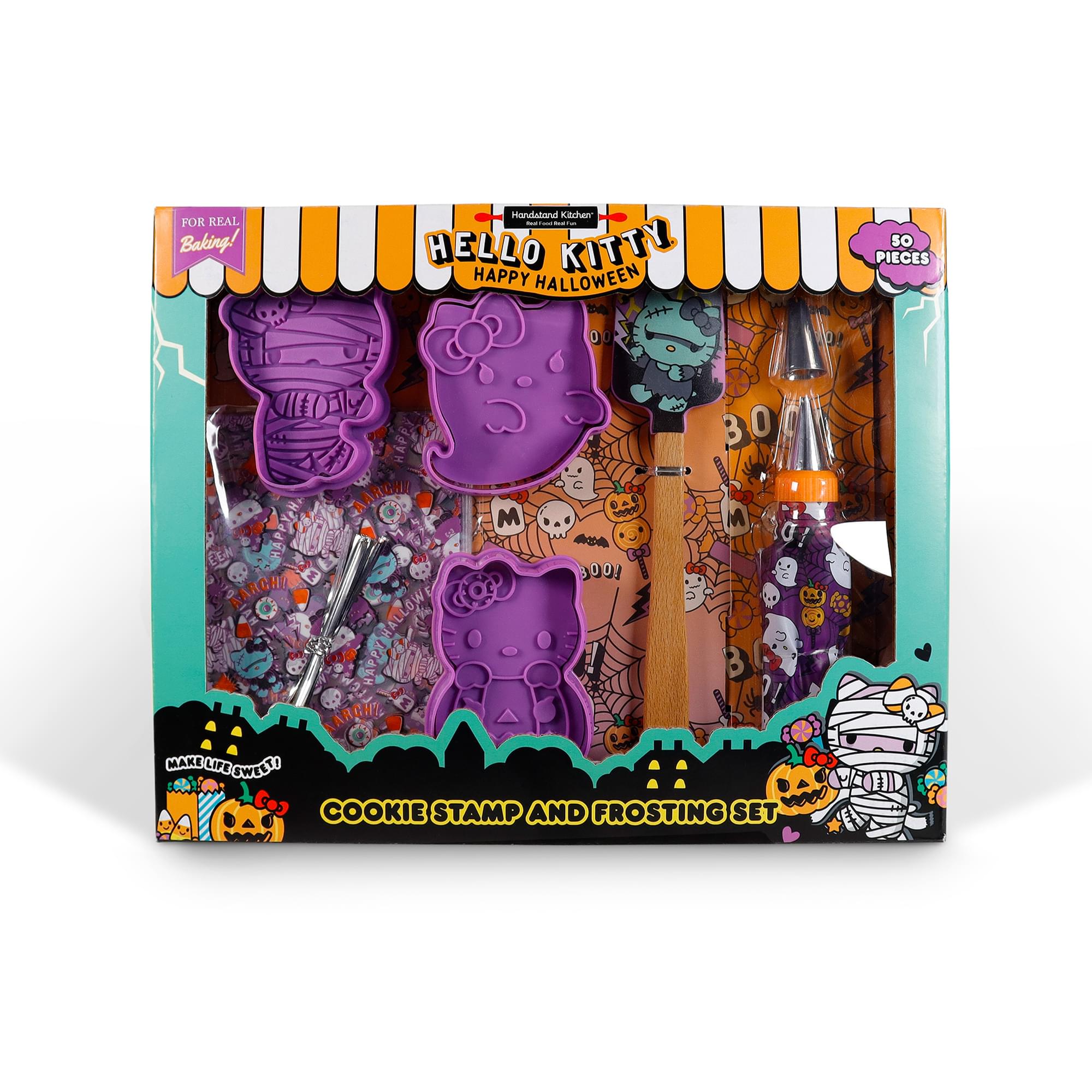 Sanrio Hello Kitty Halloween 50-Piece Cookie Stamp and Frosting Set