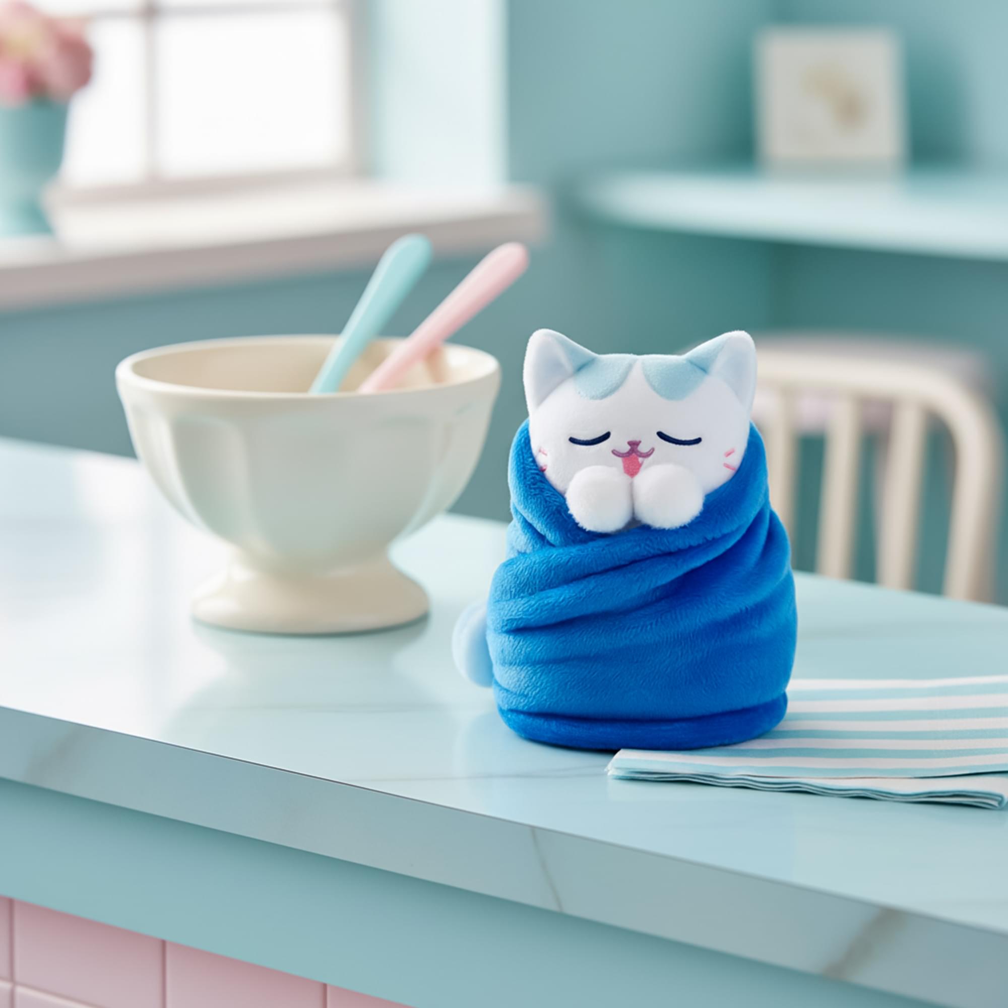 Purritos 7 Inch Plush Cat in Blanket | Snow Cone