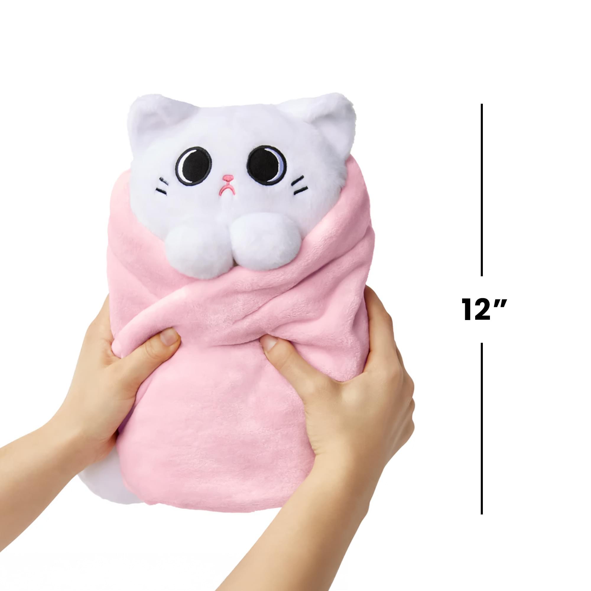 Purritos XL 12 Inch Cat In Blanket Plush - Mochi