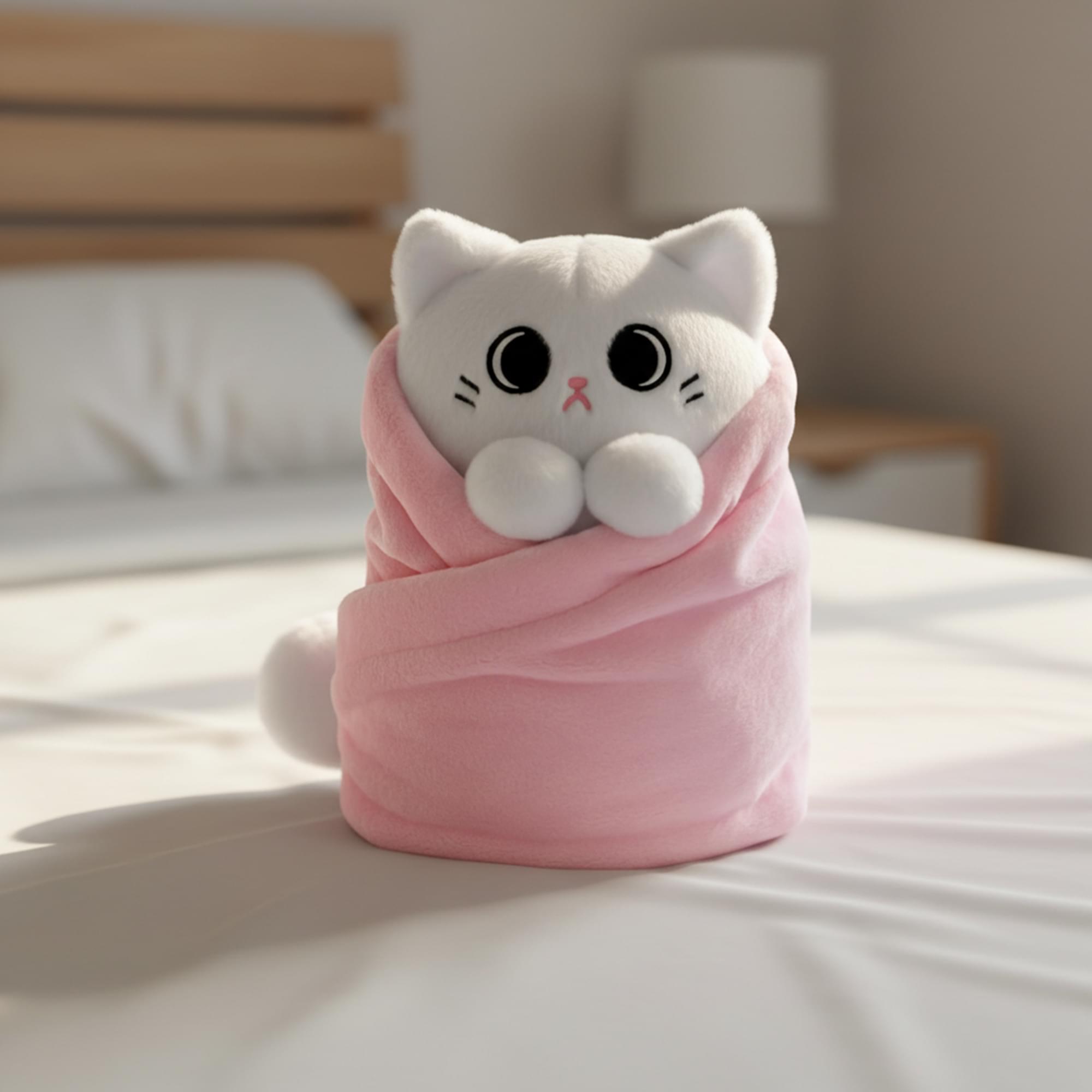 Purritos XL 12 Inch Cat In Blanket Plush - Mochi