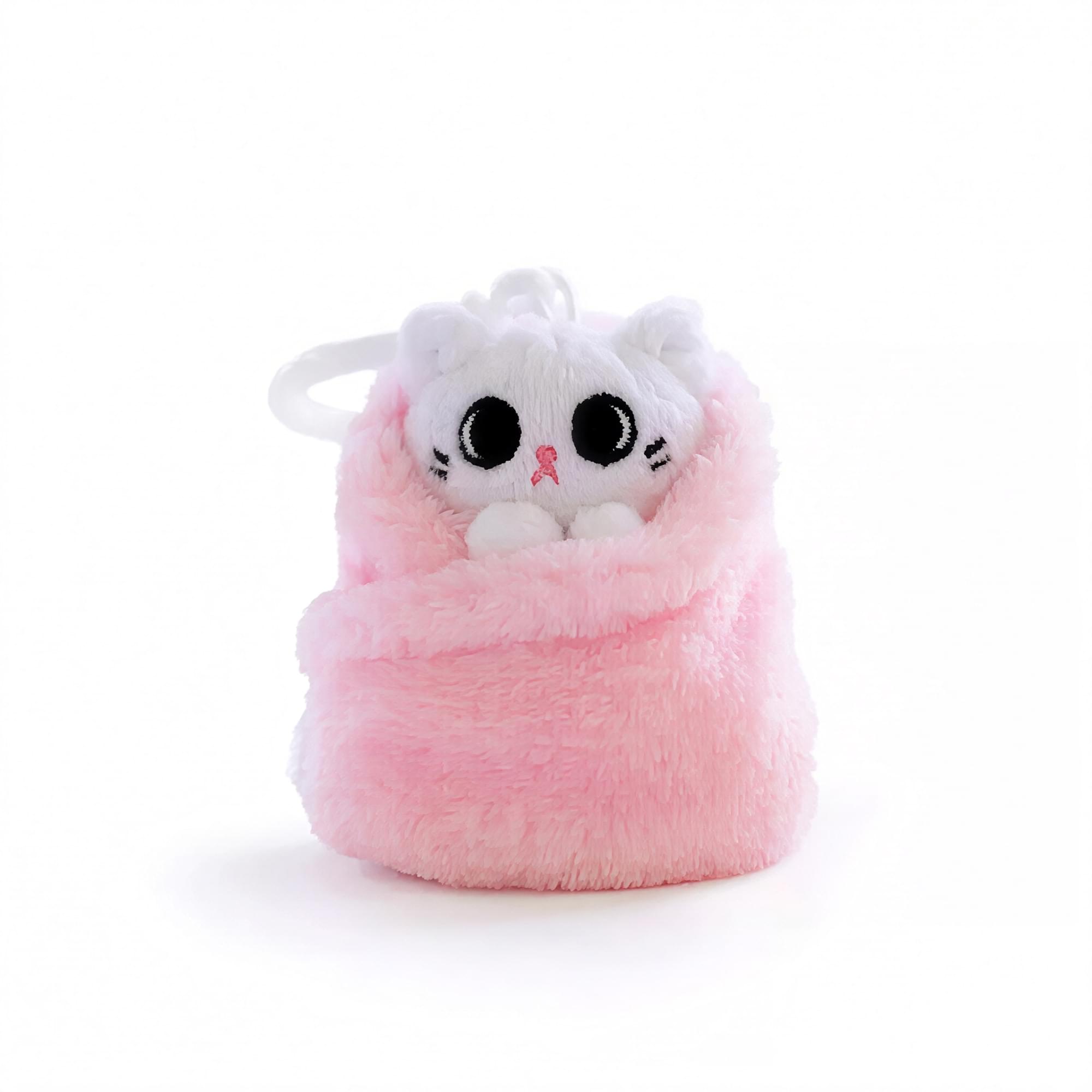 Purritos 3 Inch Cat In Blanket Plush Key Ring - Mochi