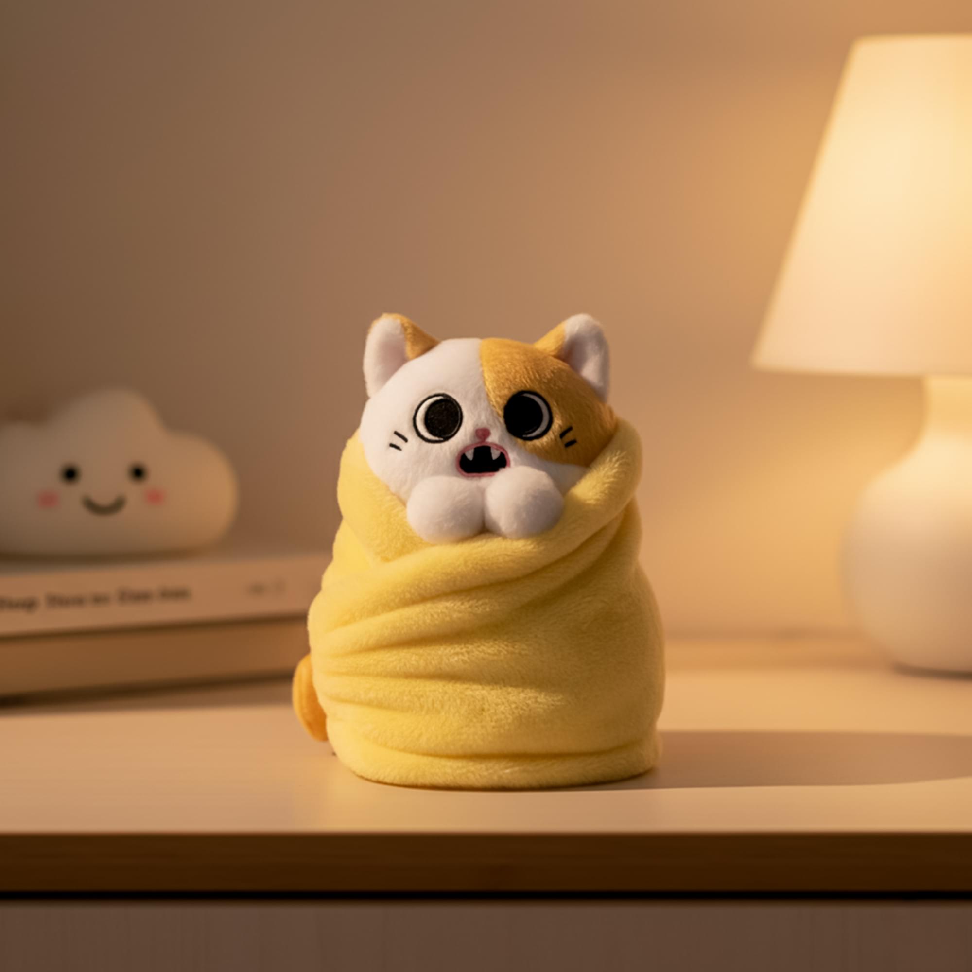 Purritos Pork Bun Plush Kitten in Blanket | 7 Inches