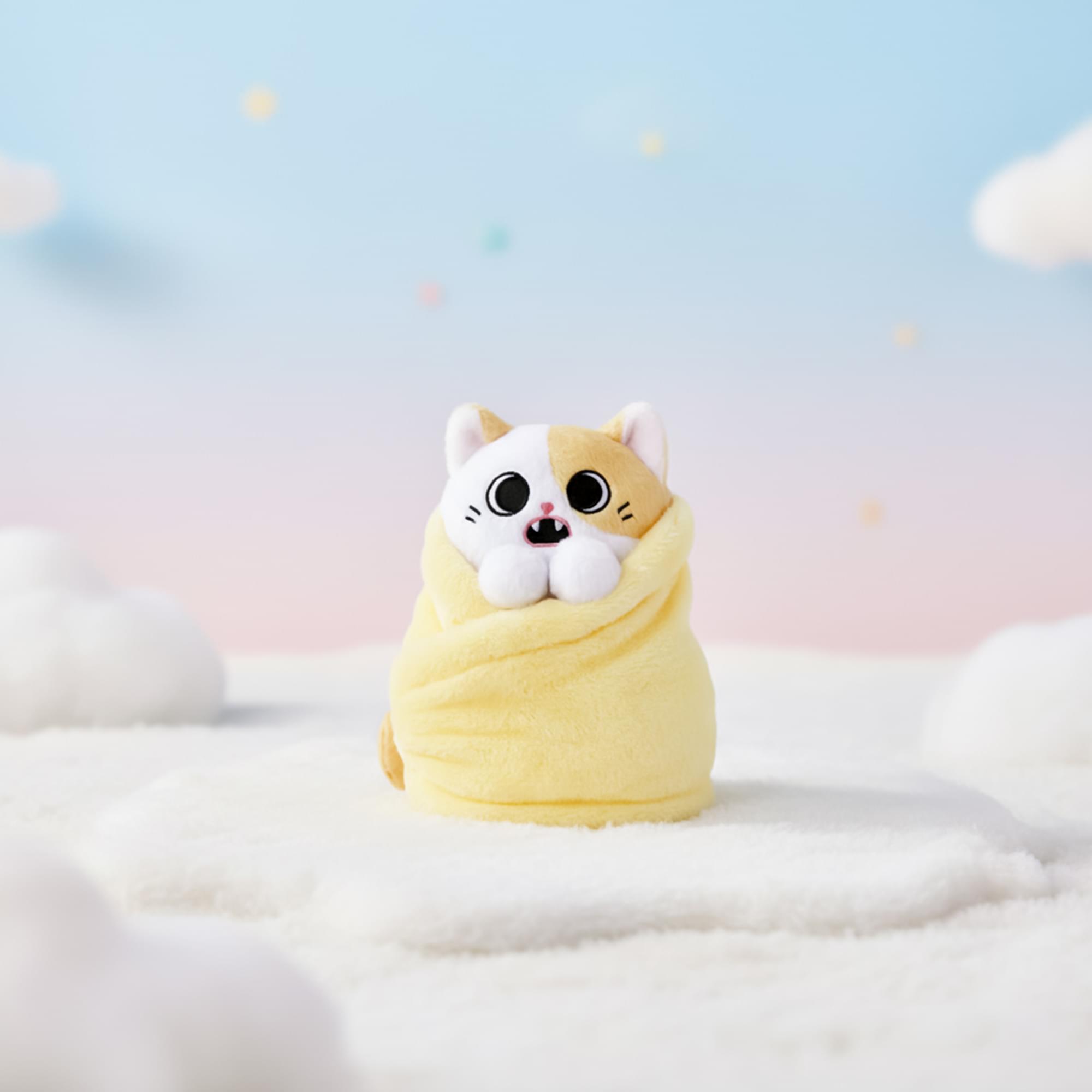 Purritos Pork Bun Plush Kitten in Blanket | 7 Inches