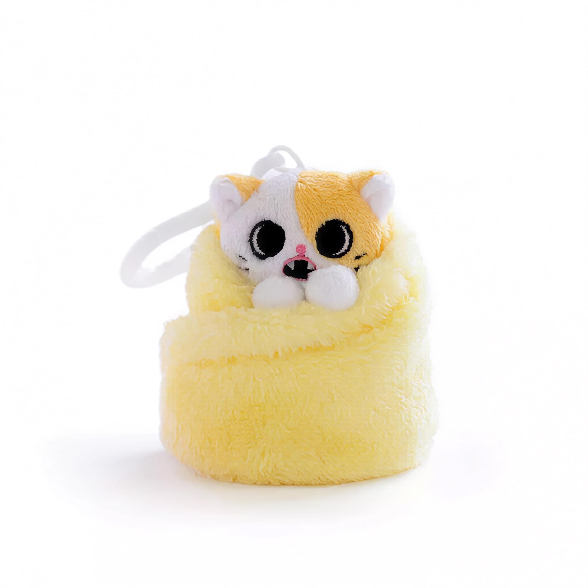 Purritos 3 Inch Cat In Blanket Plush Key Ring - Pork Bun