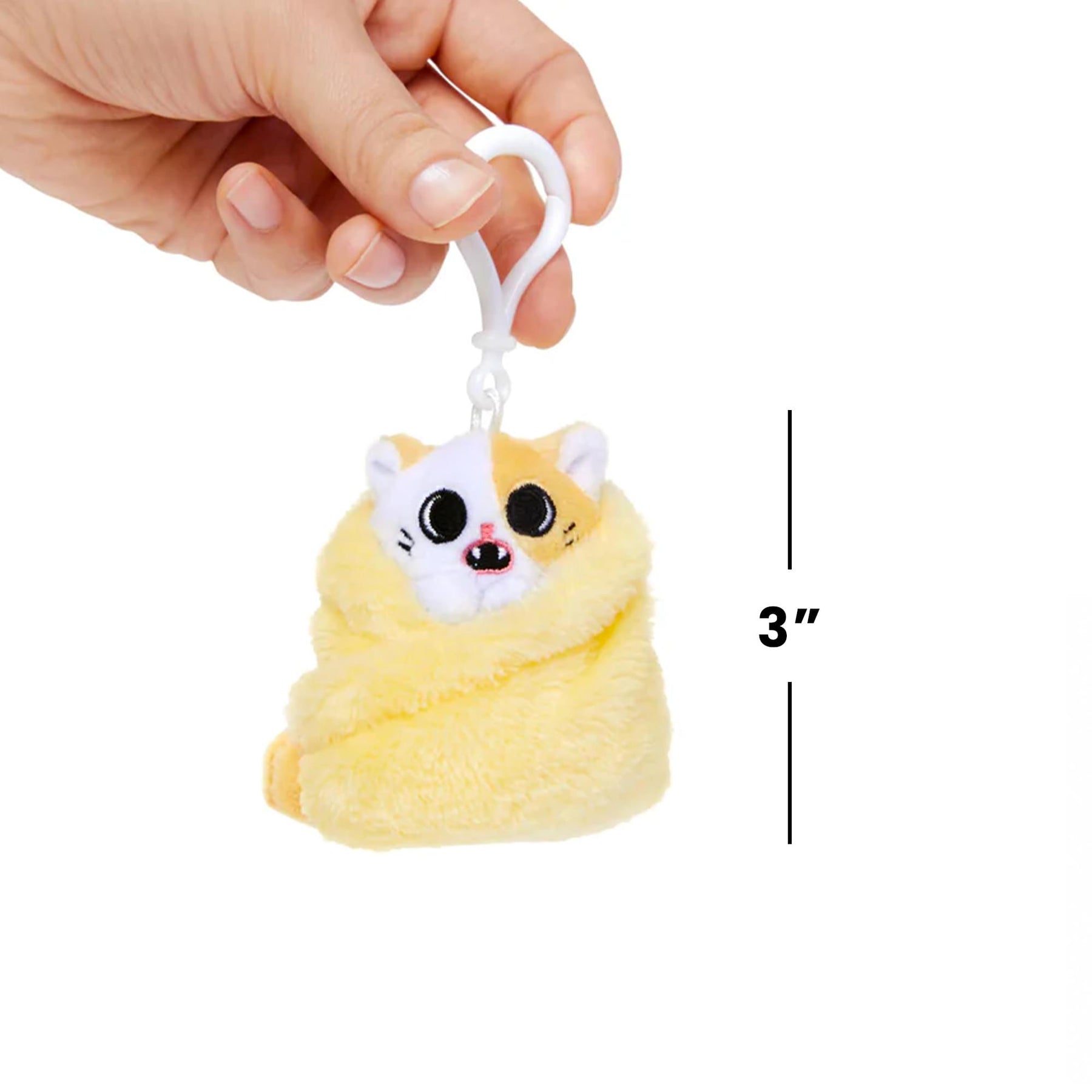 Purritos 3 Inch Cat In Blanket Plush Key Ring - Pork Bun