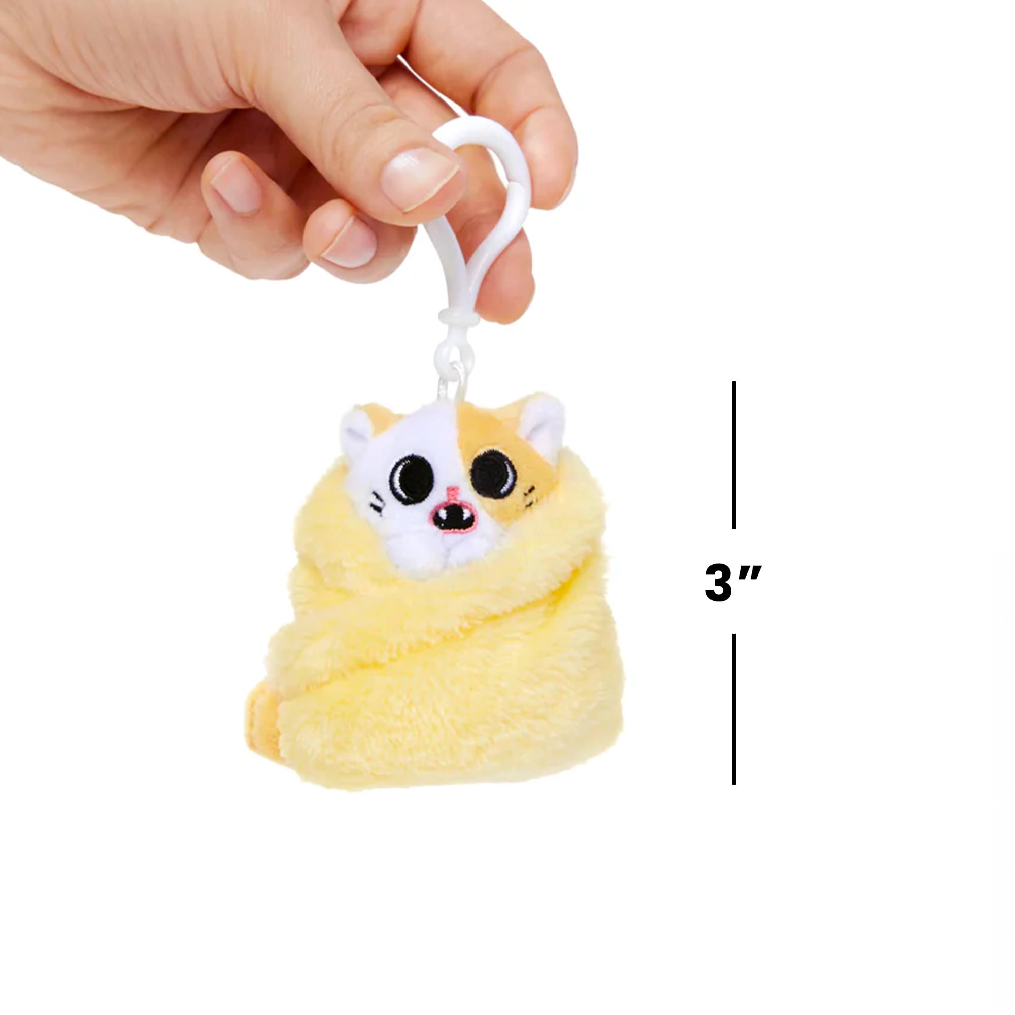 Purritos 3 Inch Cat In Blanket Plush Key Ring - Pork Bun