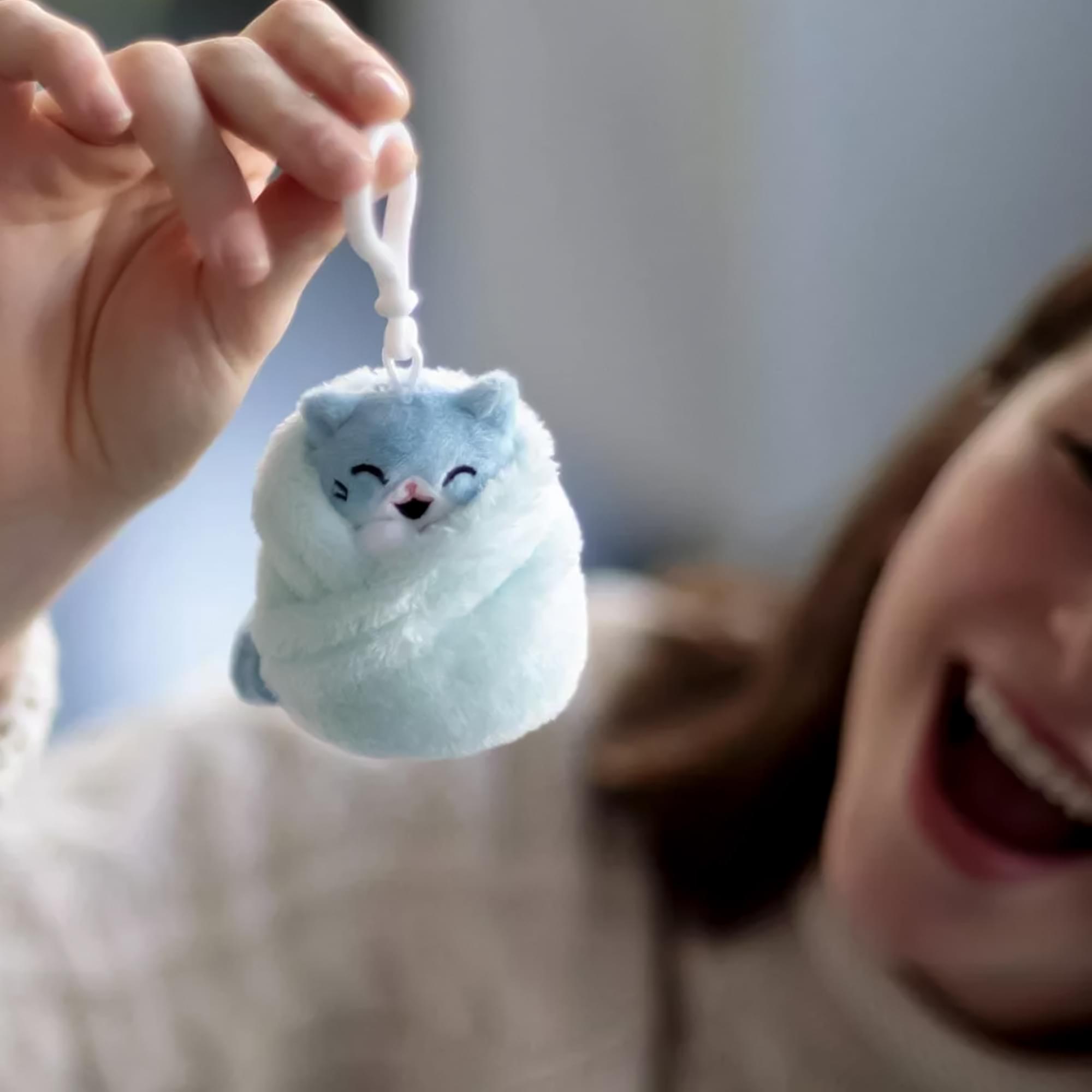 Purritos 3 Inch Cat In Blanket Plush Key Ring - Tuna