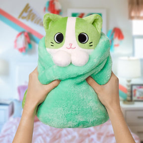 Purritos XL 12 Inch Plush Cat In Blanket | Matcha