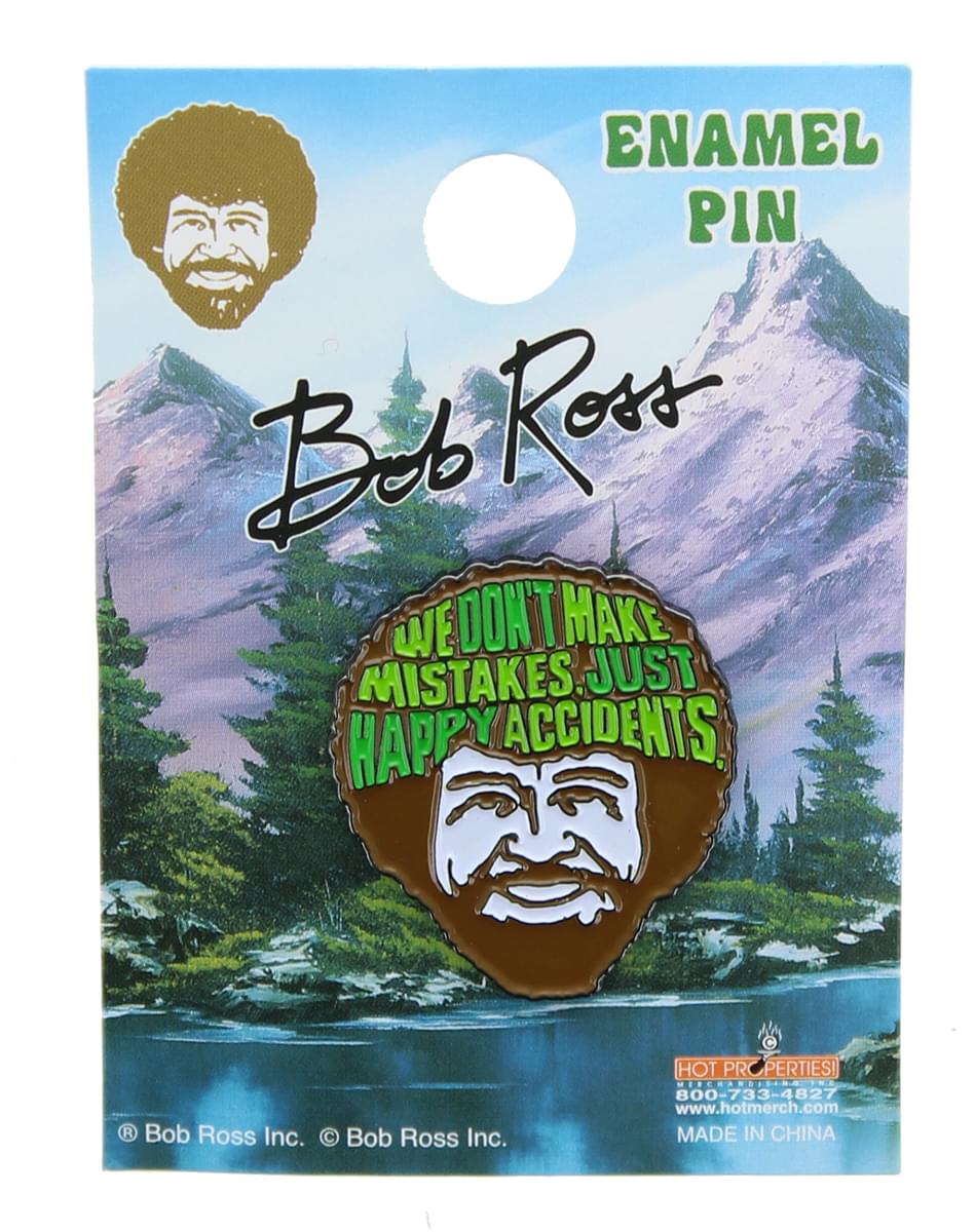 Bob Ross "Happy Accidents" Enamel Collector Pin
