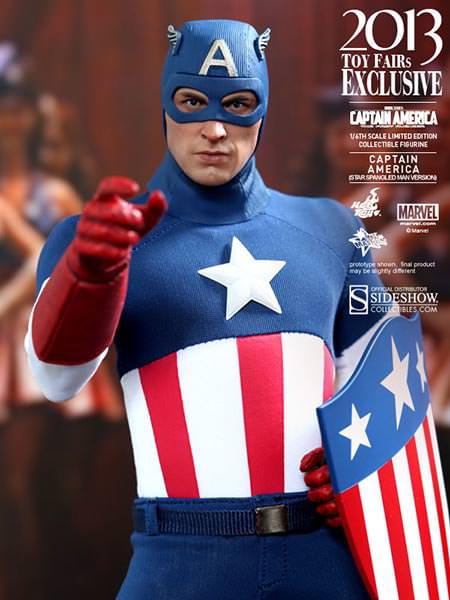 Captain America 12" Star Spangled Man 2013 Toy Exclusive Figure By Hot Toys