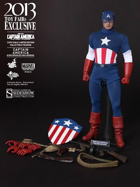 Captain America 12" Star Spangled Man 2013 Toy Exclusive Figure By Hot Toys