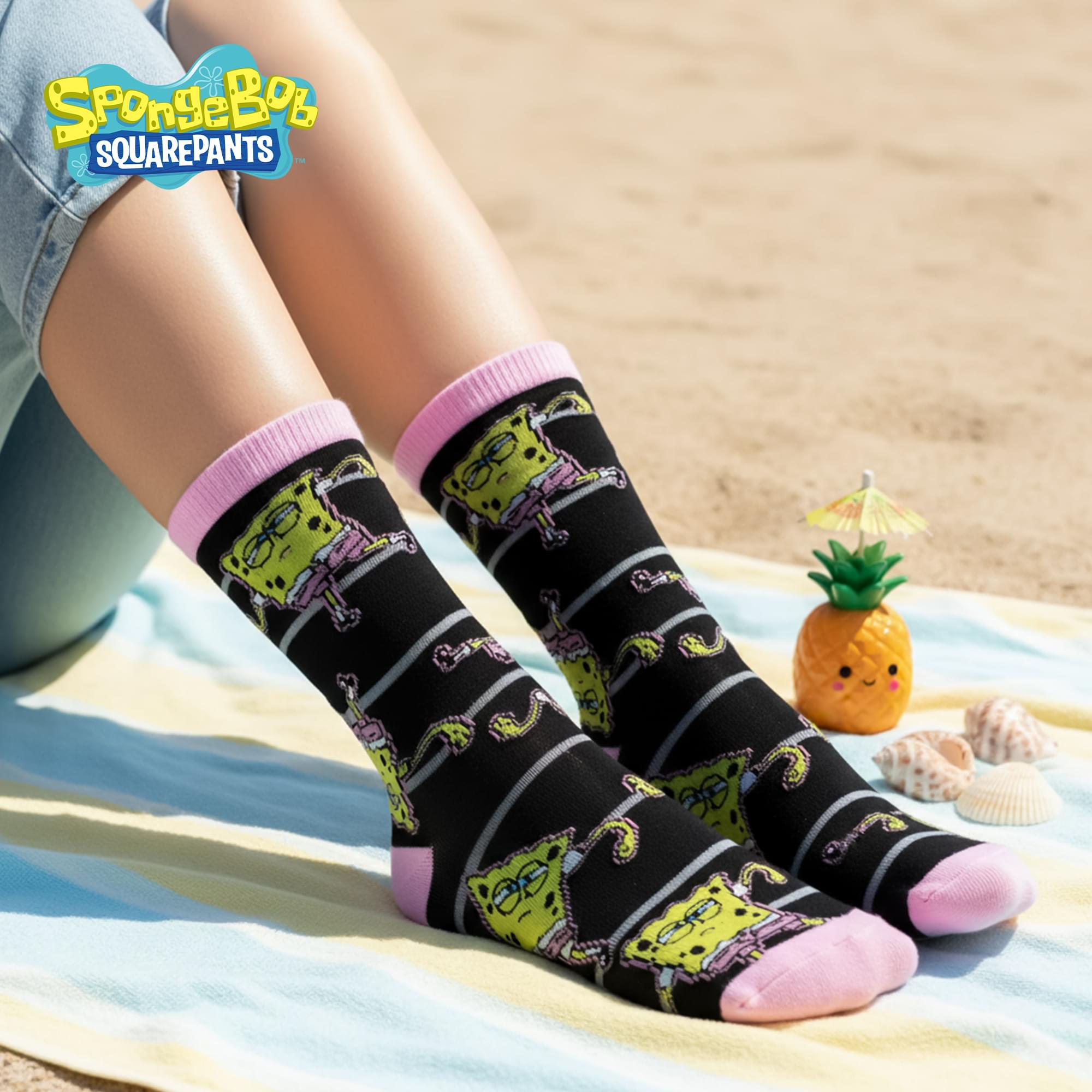 SpongeBob SquarePants Womens Novelty Crew Socks | 2 Pairs