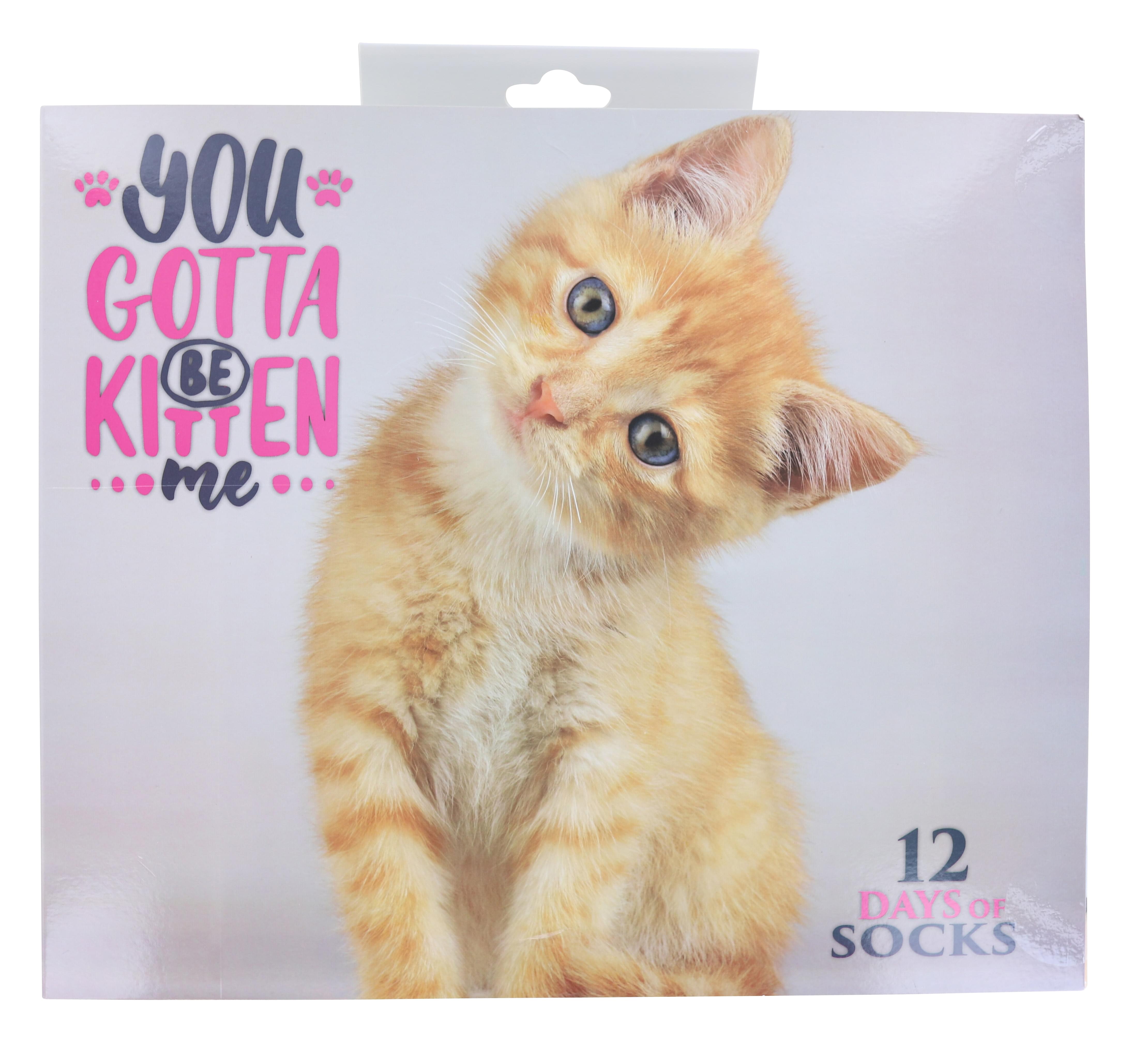 You Gotta Be Kitten Me Womens 12 Days of Socks in Advent Gift Box