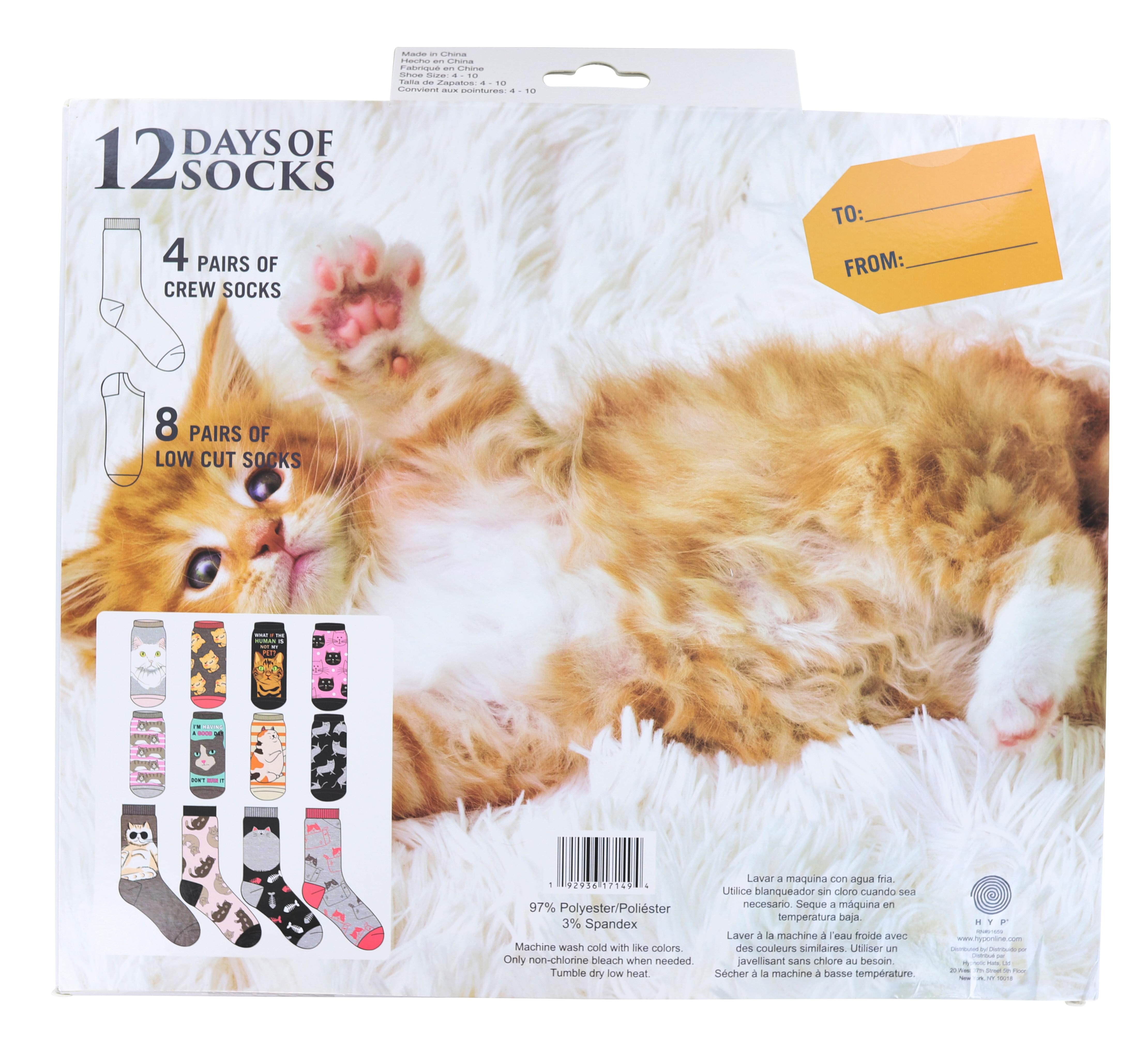 You Gotta Be Kitten Me Womens 12 Days of Socks in Advent Gift Box