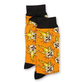 Rick and Morty Collectibles | Squanchy the Cat Orange Crew Socks