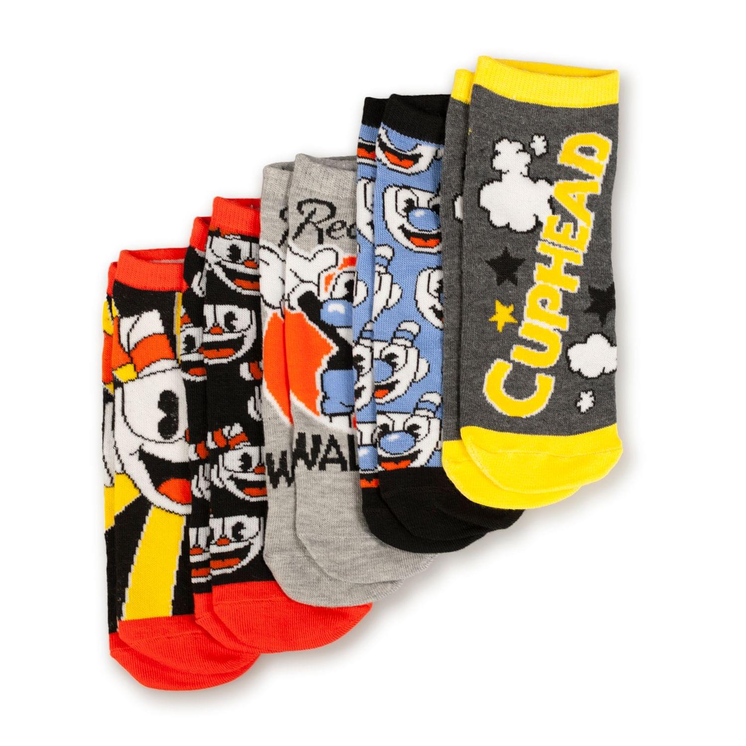 Cuphead Collectibles Adult Ankle Socks | Cuphead & Mugman Wallop Socks | 5 Pack