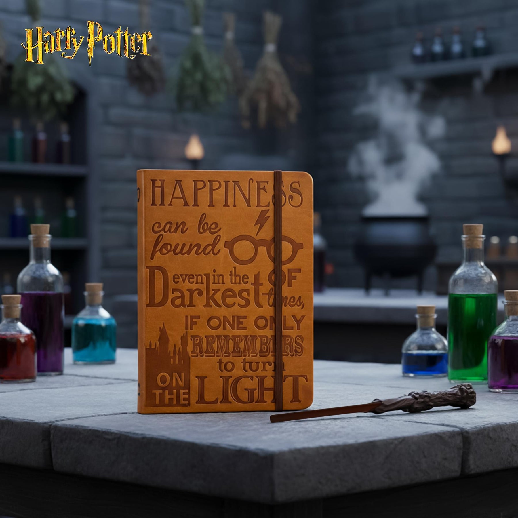 Harry Potter Faux Leather Journal w/ Wand Pen