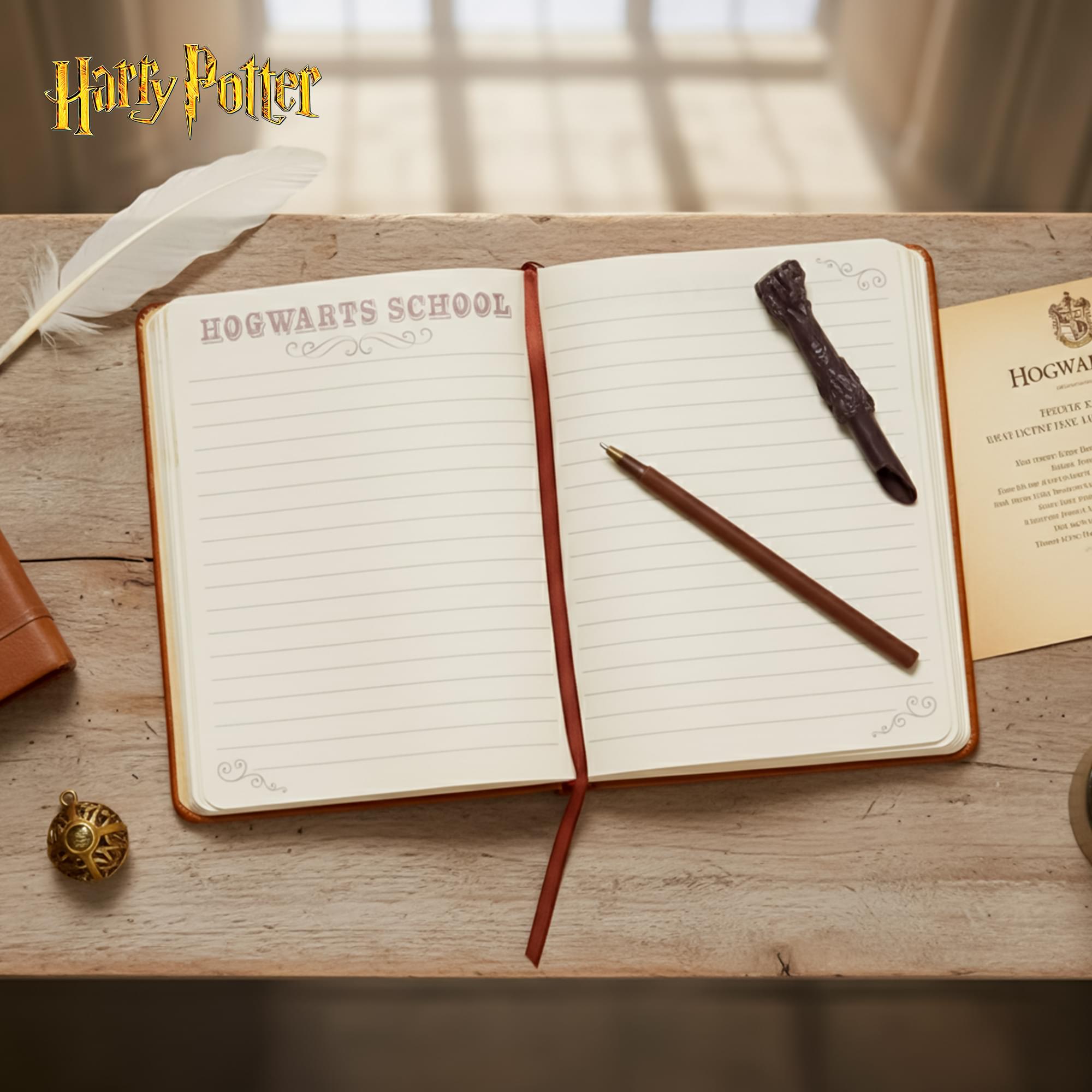 Harry Potter Faux Leather Journal w/ Wand Pen