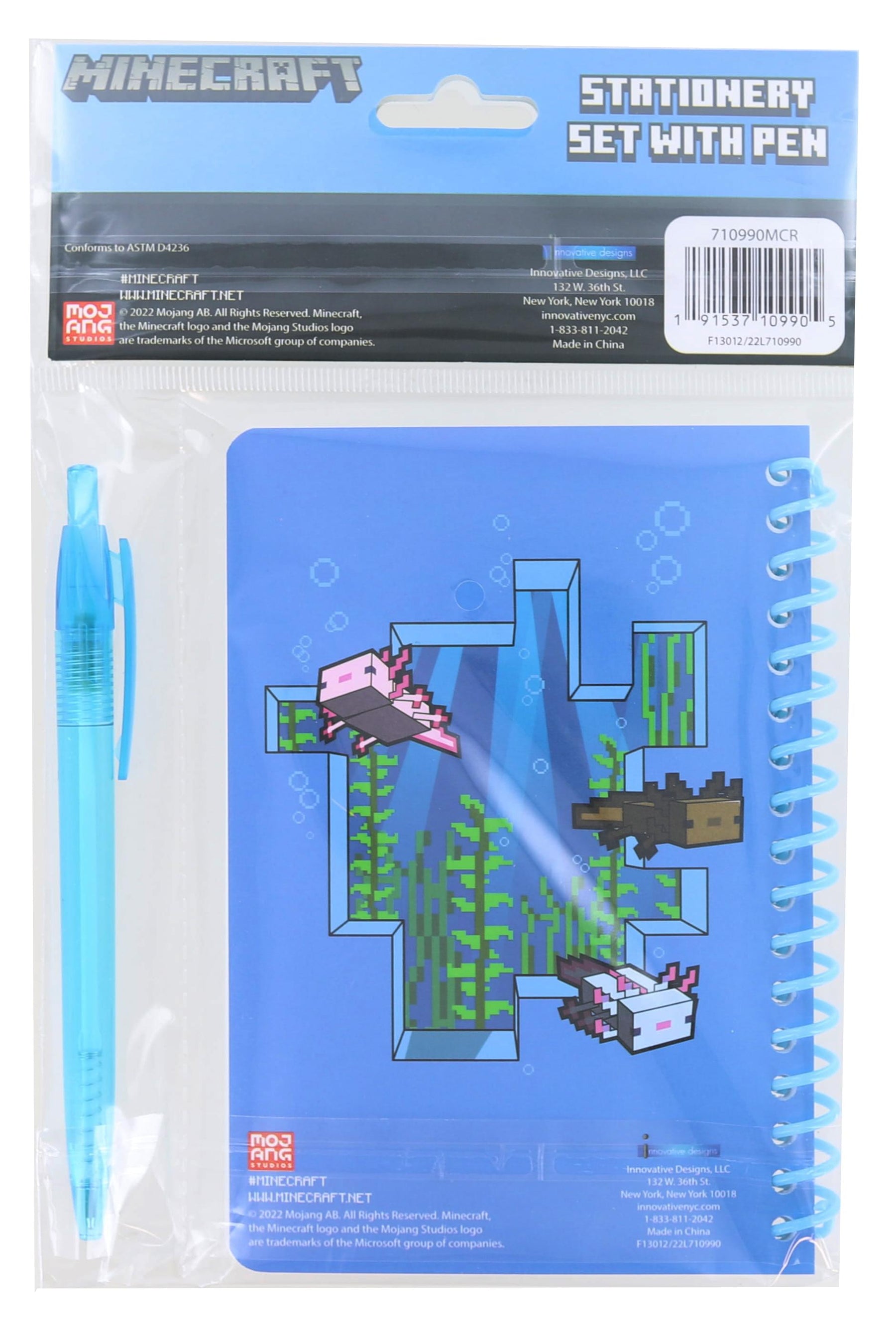 Minecraft Spiral Notebook with Pen | 50 Sheets