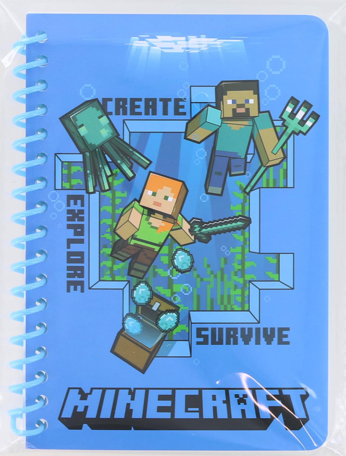 Minecraft Spiral Notebook with Pen | 50 Sheets