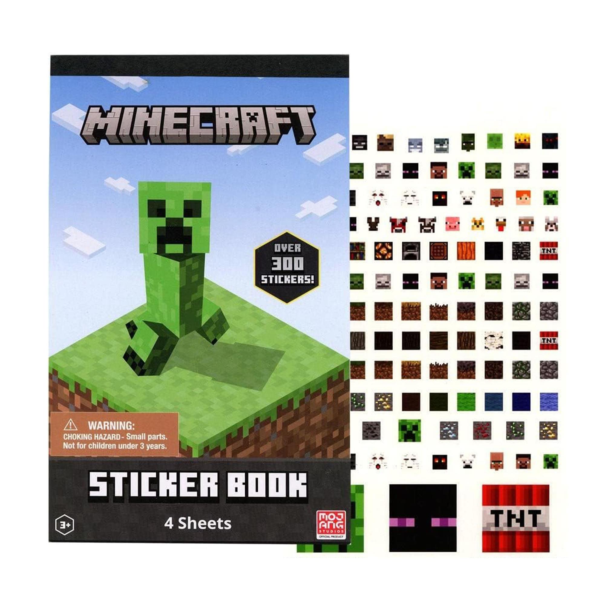 Minecraft 4 Sheet Sticker Pad | 300+ Stickers | Free Shipping