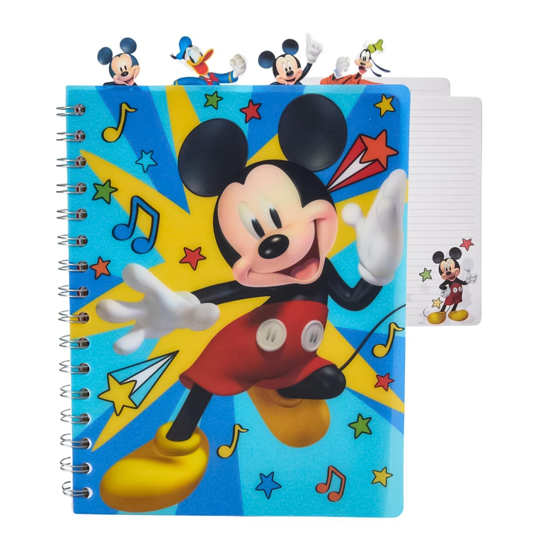 Disney Mickey Mouse 4-Tabbed Spiral Journal | 96 Lined Pages