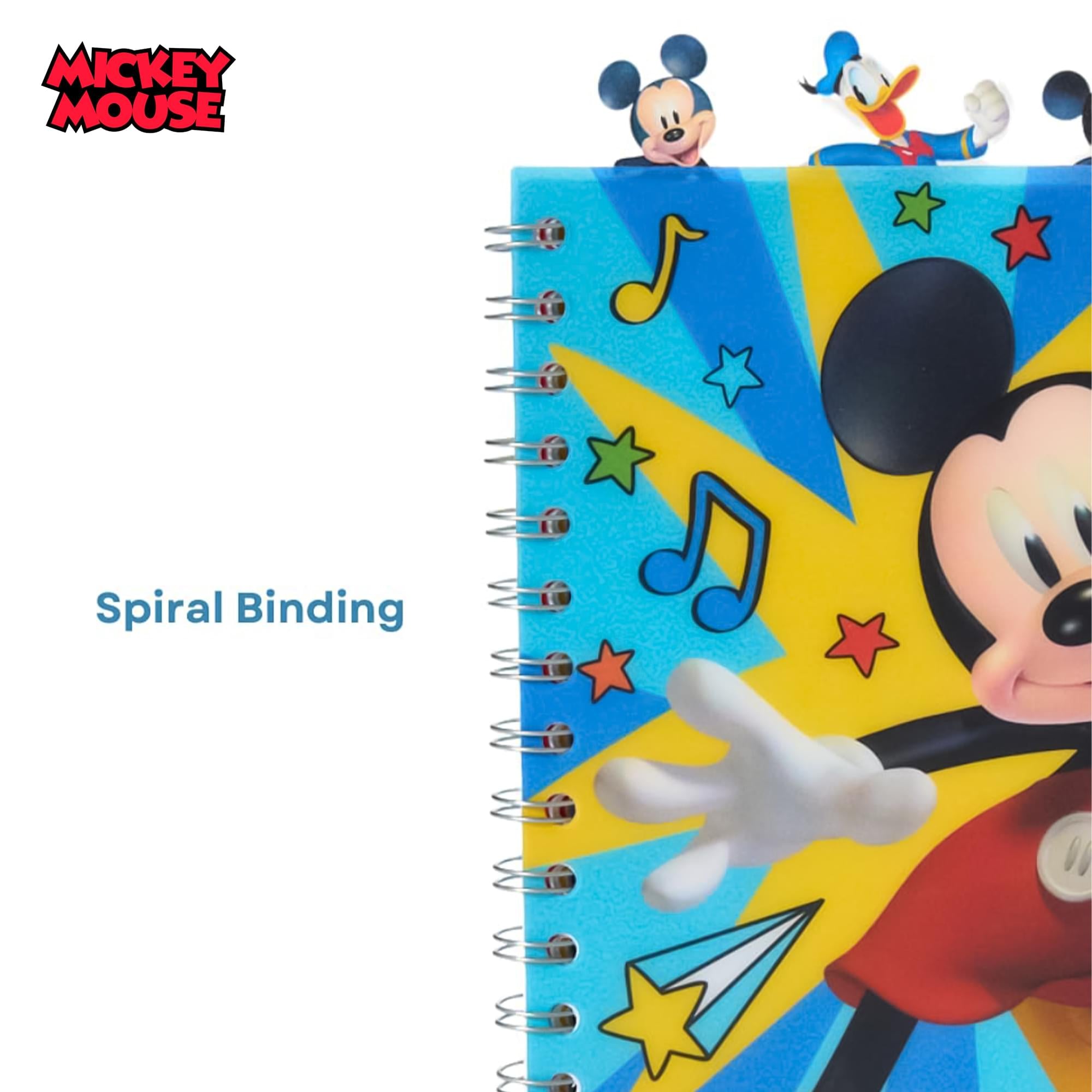 Disney Mickey Mouse 4-Tabbed Spiral Journal | 96 Lined Pages