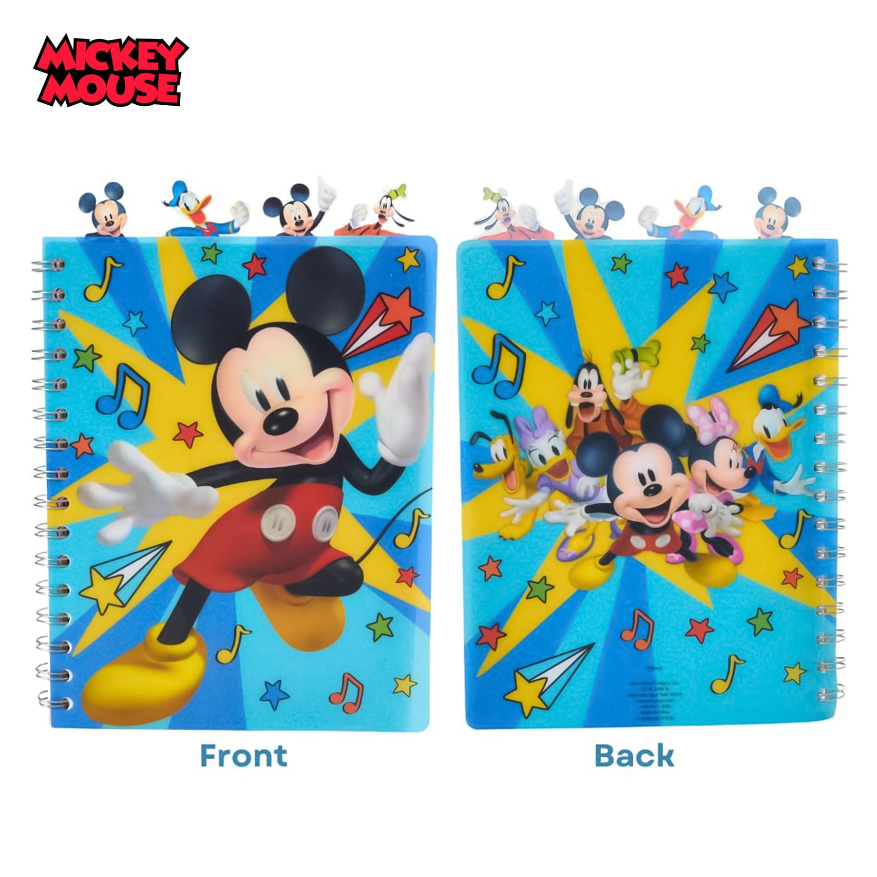 Disney Mickey Mouse 4-Tabbed Spiral Journal | 96 Lined Pages