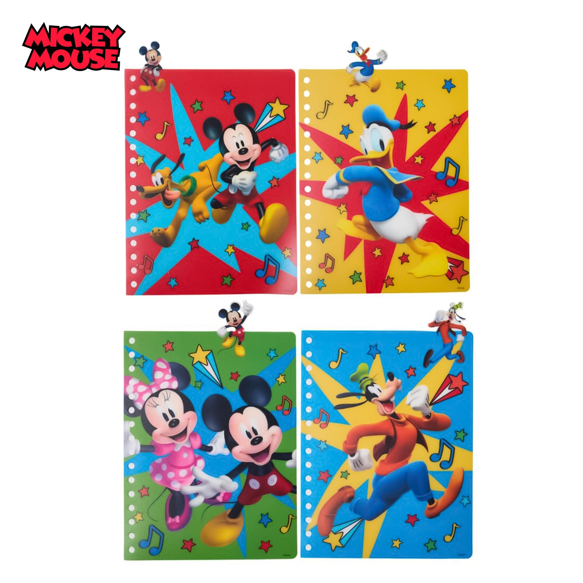 Disney Mickey Mouse 4-Tabbed Spiral Journal | 96 Lined Pages