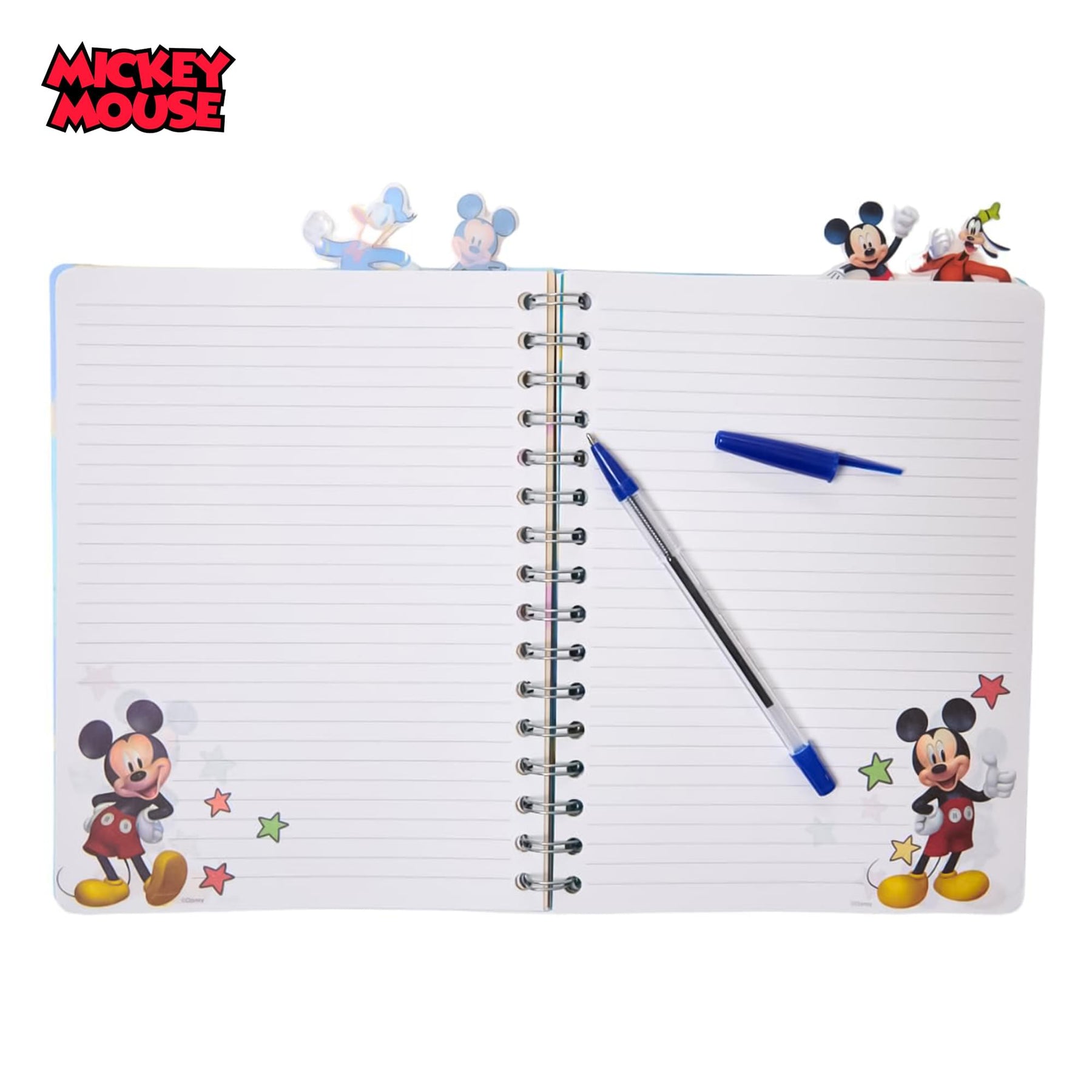 Disney Mickey Mouse 4-Tabbed Spiral Journal | 96 Lined Pages