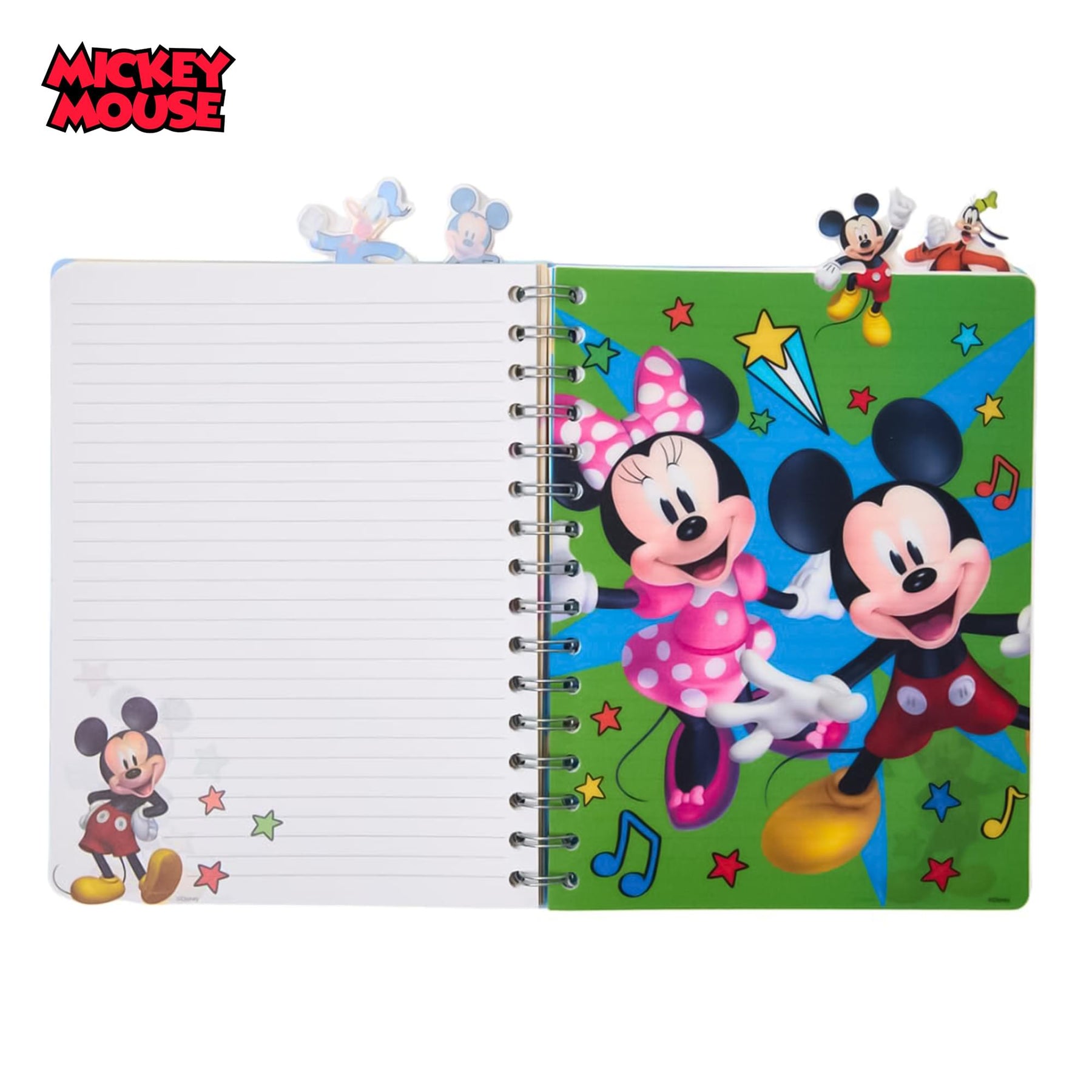 Disney Mickey Mouse 4-Tabbed Spiral Journal | 96 Lined Pages