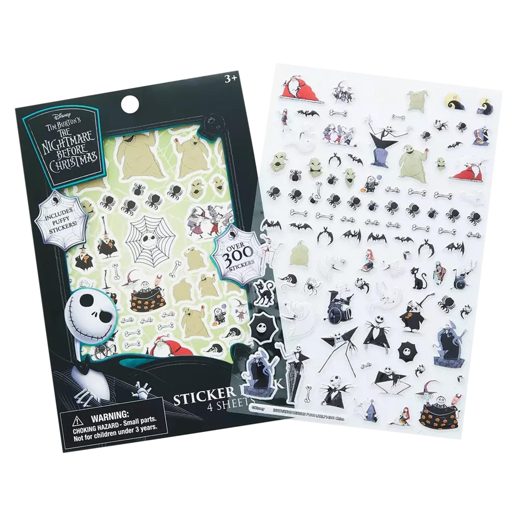 Disney Nightmare Before Christmas Sticker Book | 4 Sheets | Over 300 Stickers