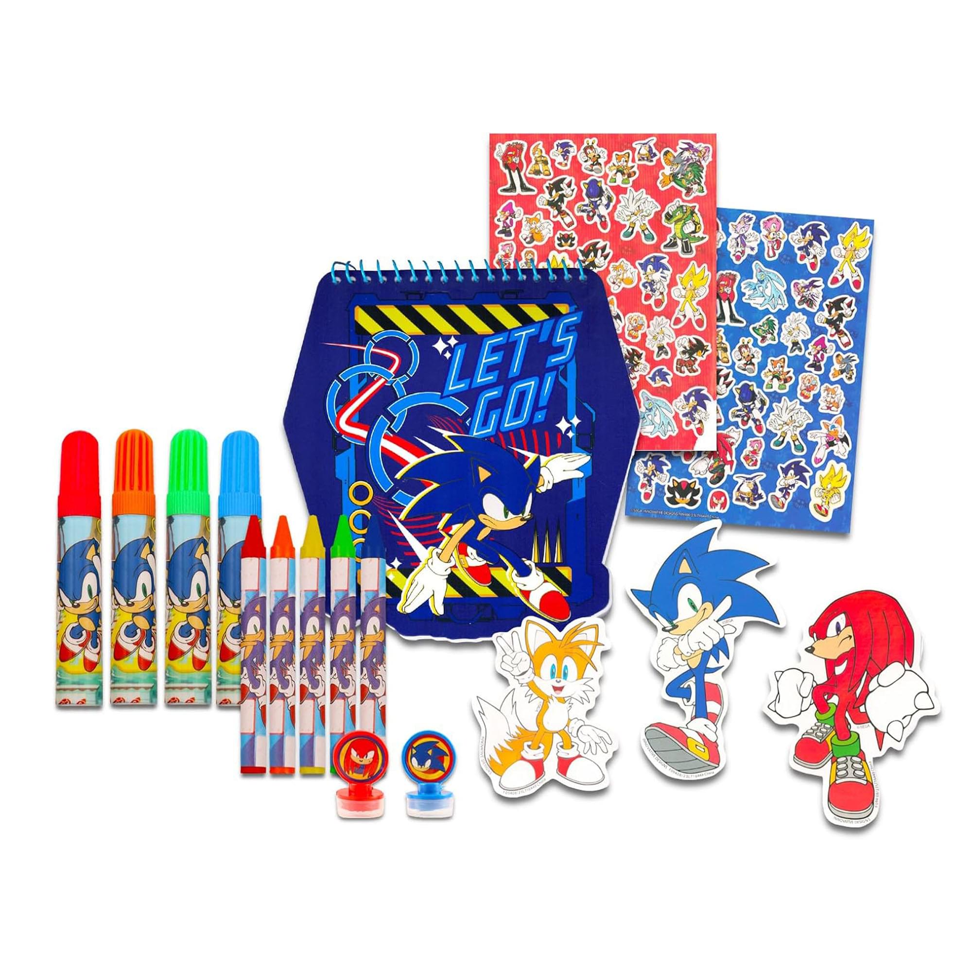 Sonic The Hedgehog Art Set | Notebook, Crayons, Markers, More