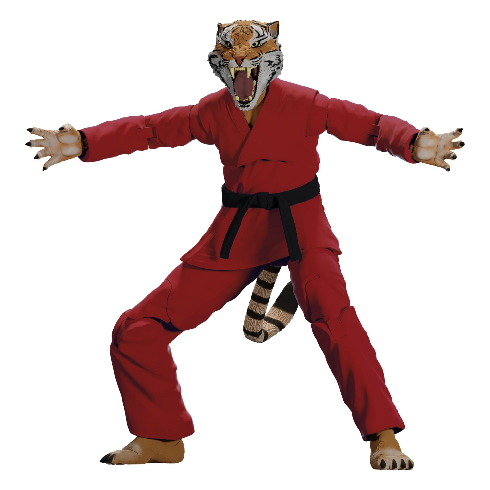 Zoo Jitsu Fighters 6 Inch Action Figure | Tiago the Tiger with Red Gi