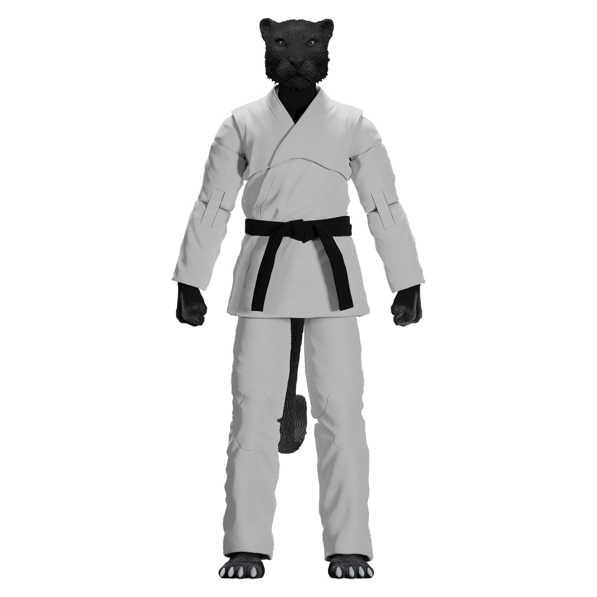 Zoo Jitsu Fighters 6 Inch Action Figure | Paulo the Panther with White Gi