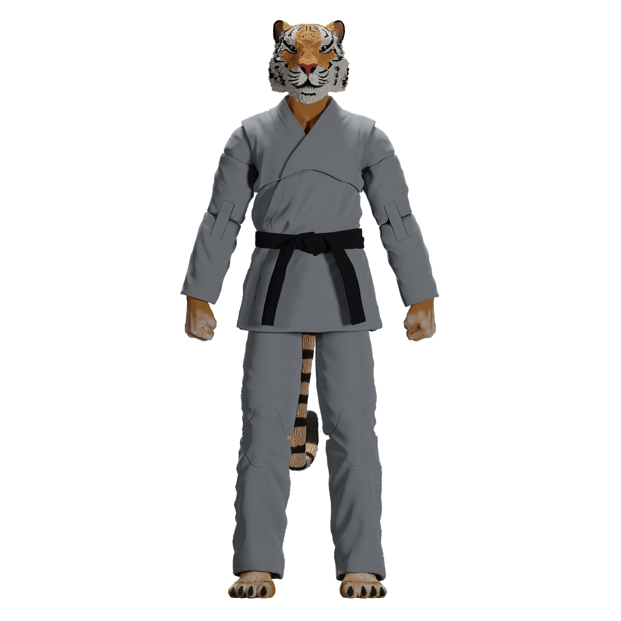Zoo Jitsu Fighters 6 Inch Action Figure | Tiago the Tiger with Gray Gi