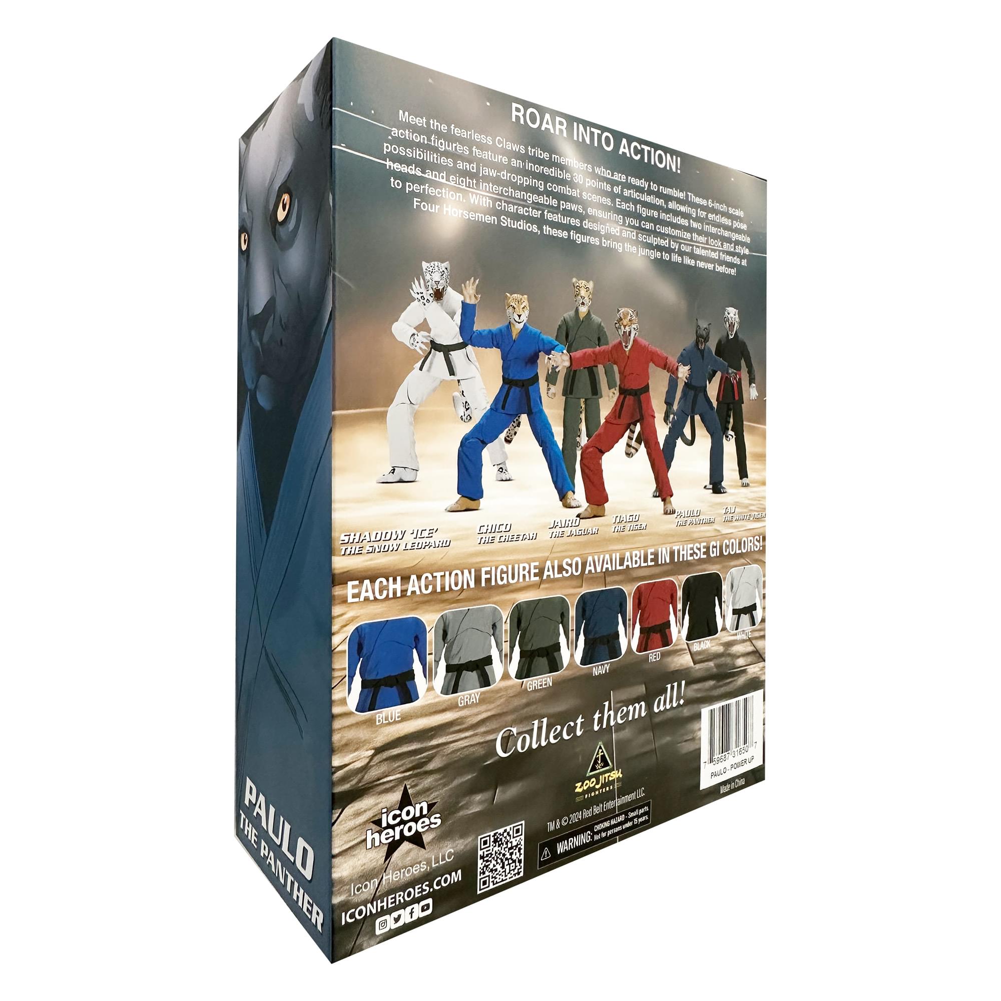 Zoo Jitsu Fighters 6 Inch Action Figure | Paulo the Panther Supercharged