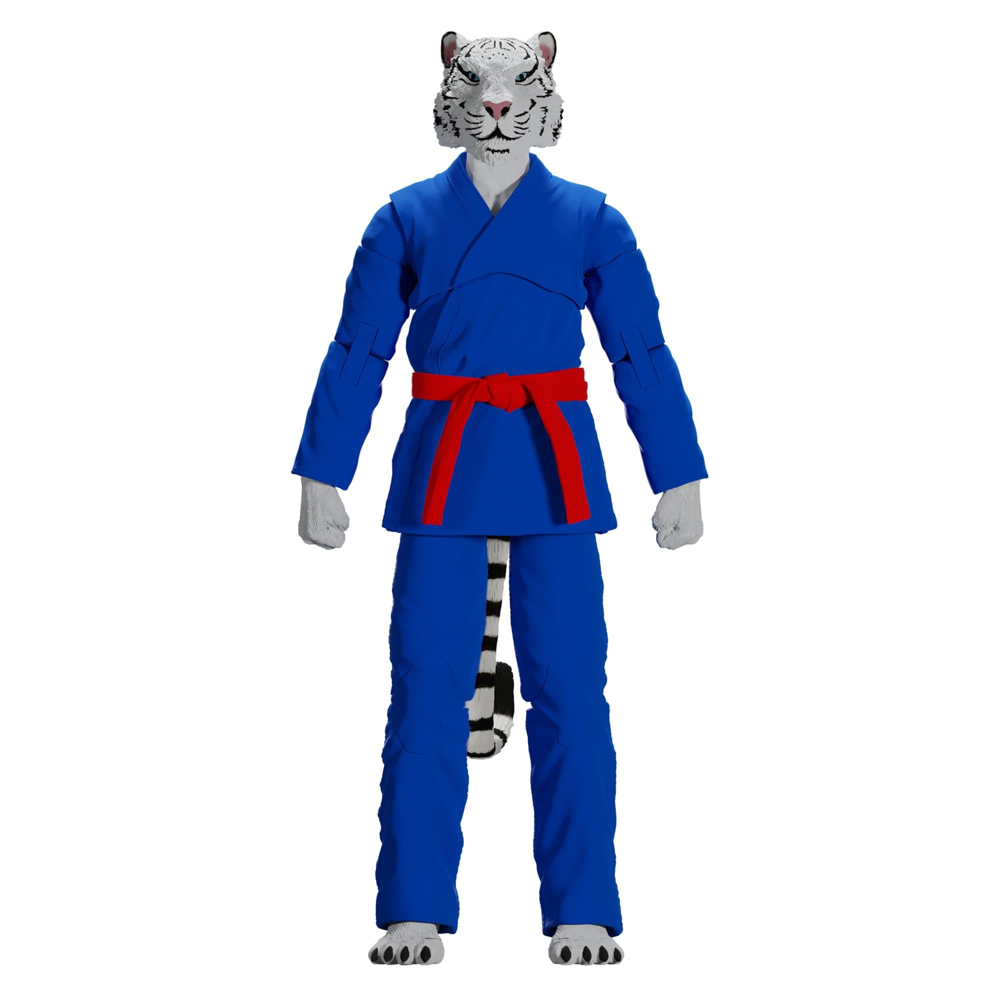 Zoo Jitsu Fighters 6 Inch Action Figure | Taj the White Tiger with Blue Gi