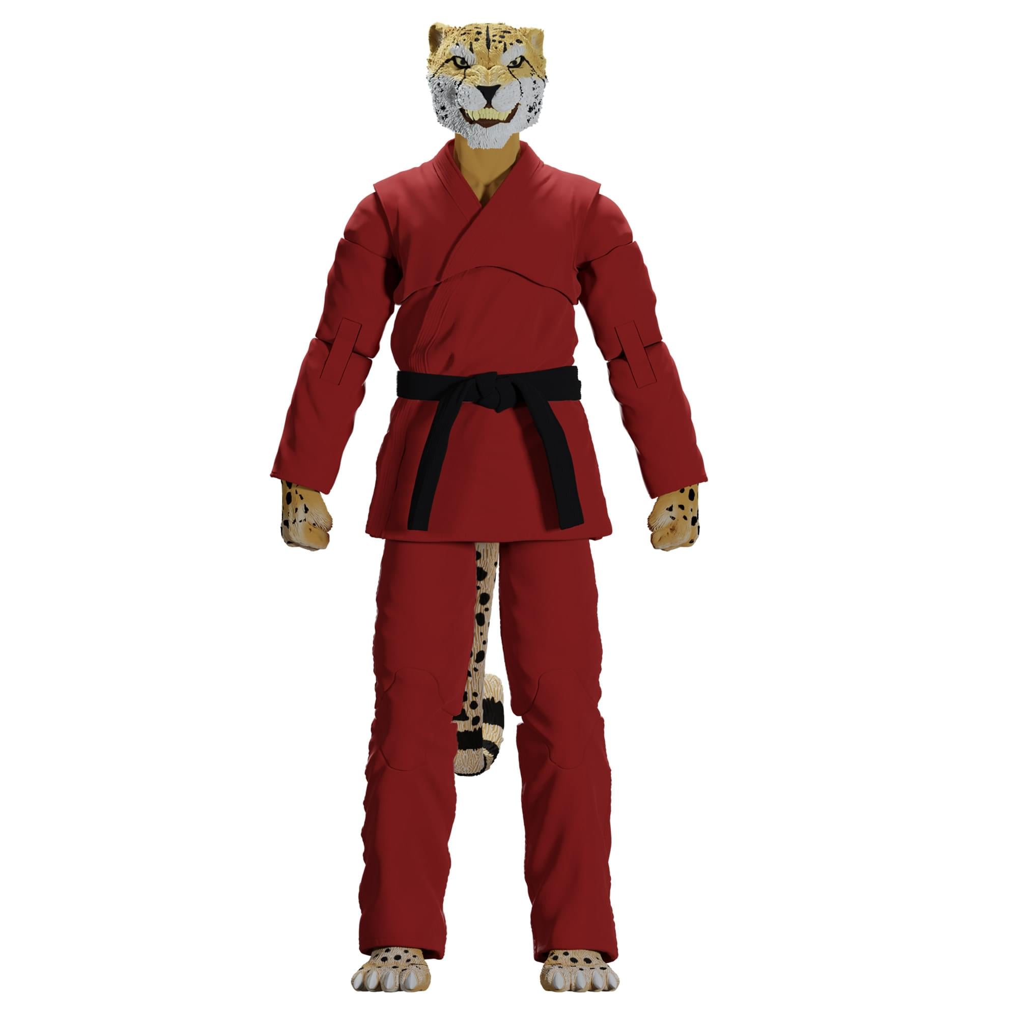 Zoo Jitsu Fighters 6 Inch Action Figure | Chico the Cheetah with Red Gi