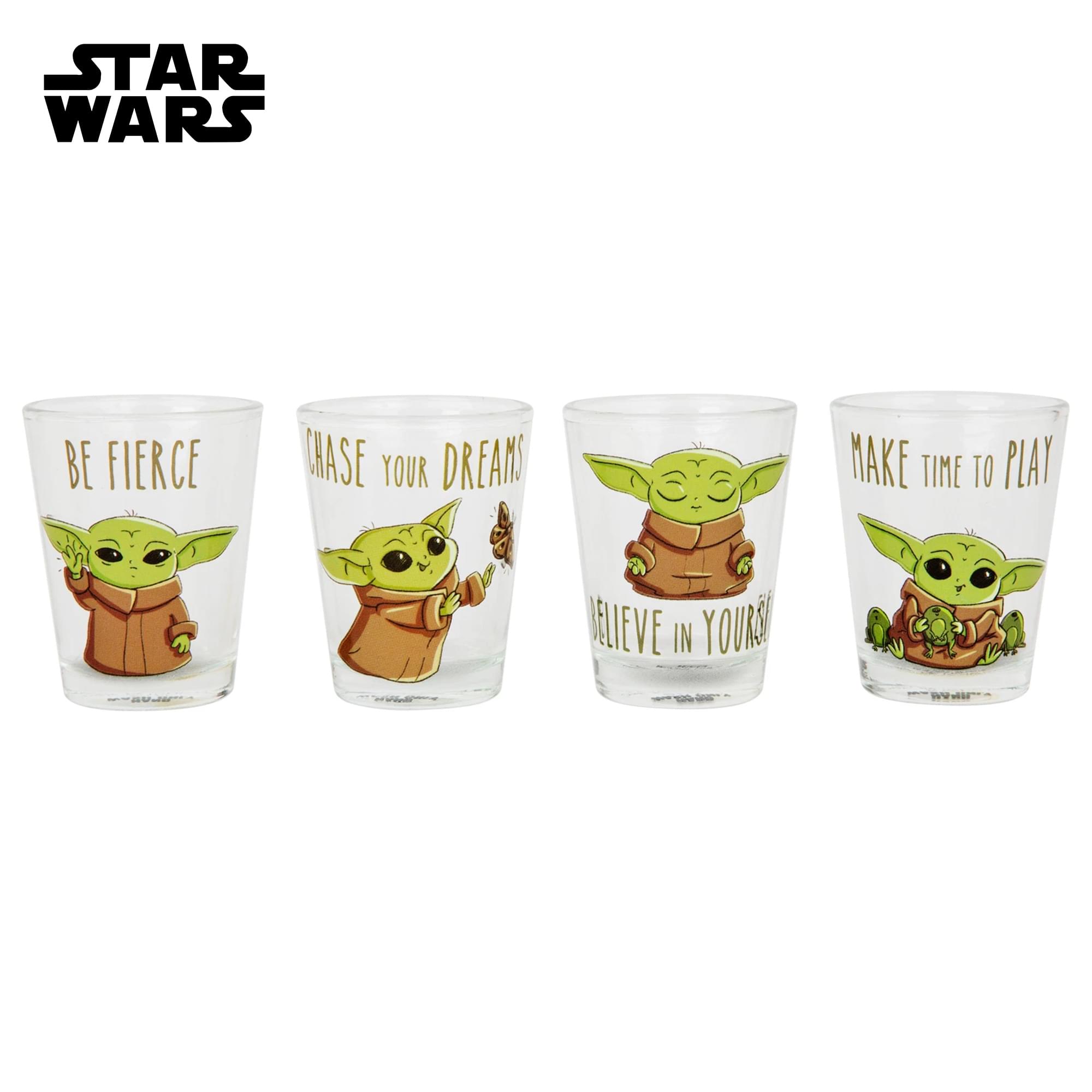 Star Wars The Mandalorian Grogu Wisdom 4-Pack Mini Glass Set