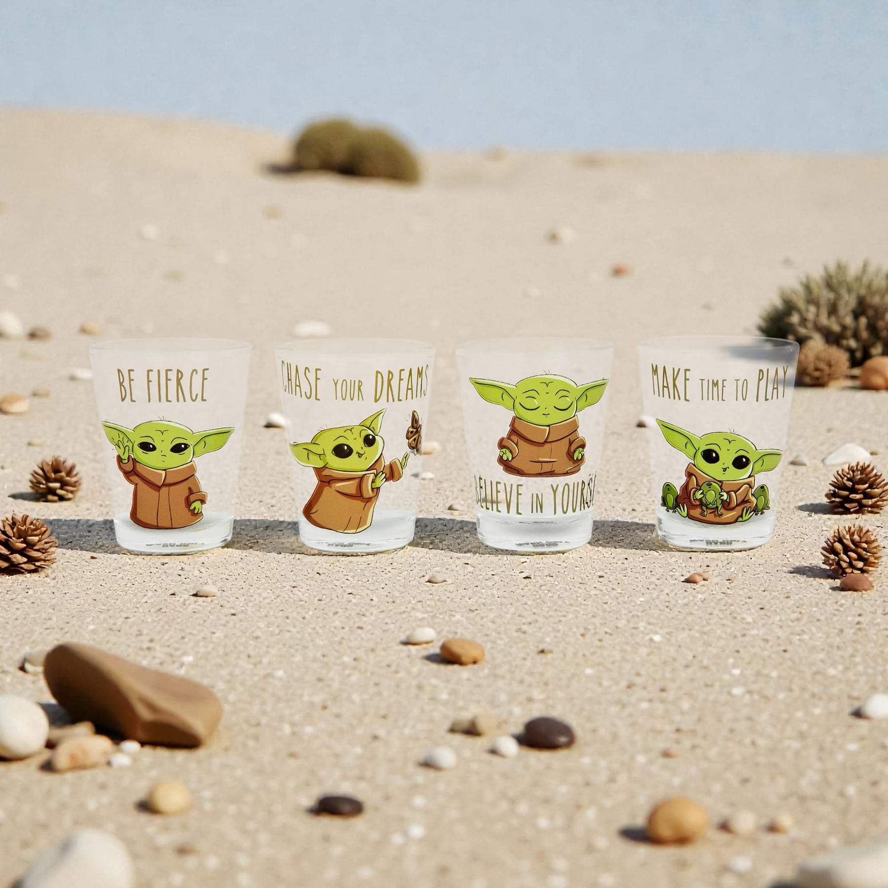Star Wars The Mandalorian Grogu Wisdom 4-Pack Mini Glass Set