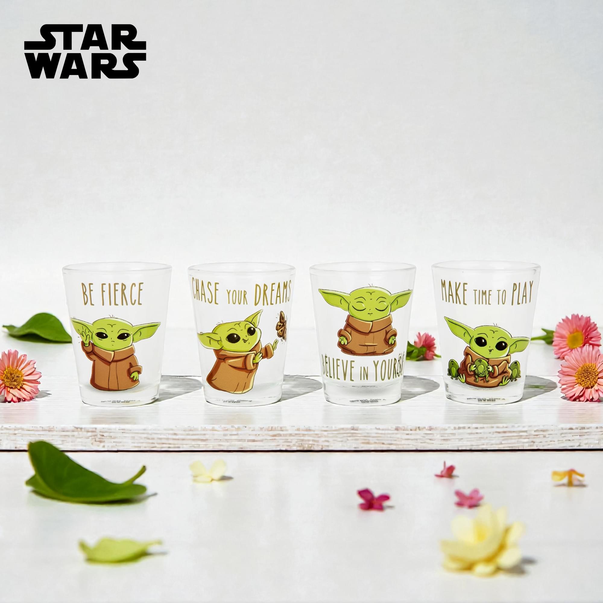 Star Wars The Mandalorian Grogu Wisdom 4-Pack Mini Glass Set