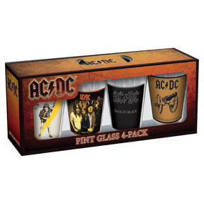 AC/DC Classic Covers 16oz Pint Glass Set of 4