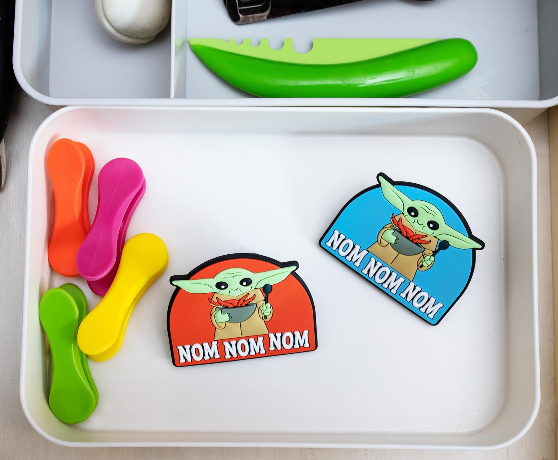 Star Wars: The Mandalorian Grogu "Nom Nom Nom" Magnetic Chip Clips | Set of 2