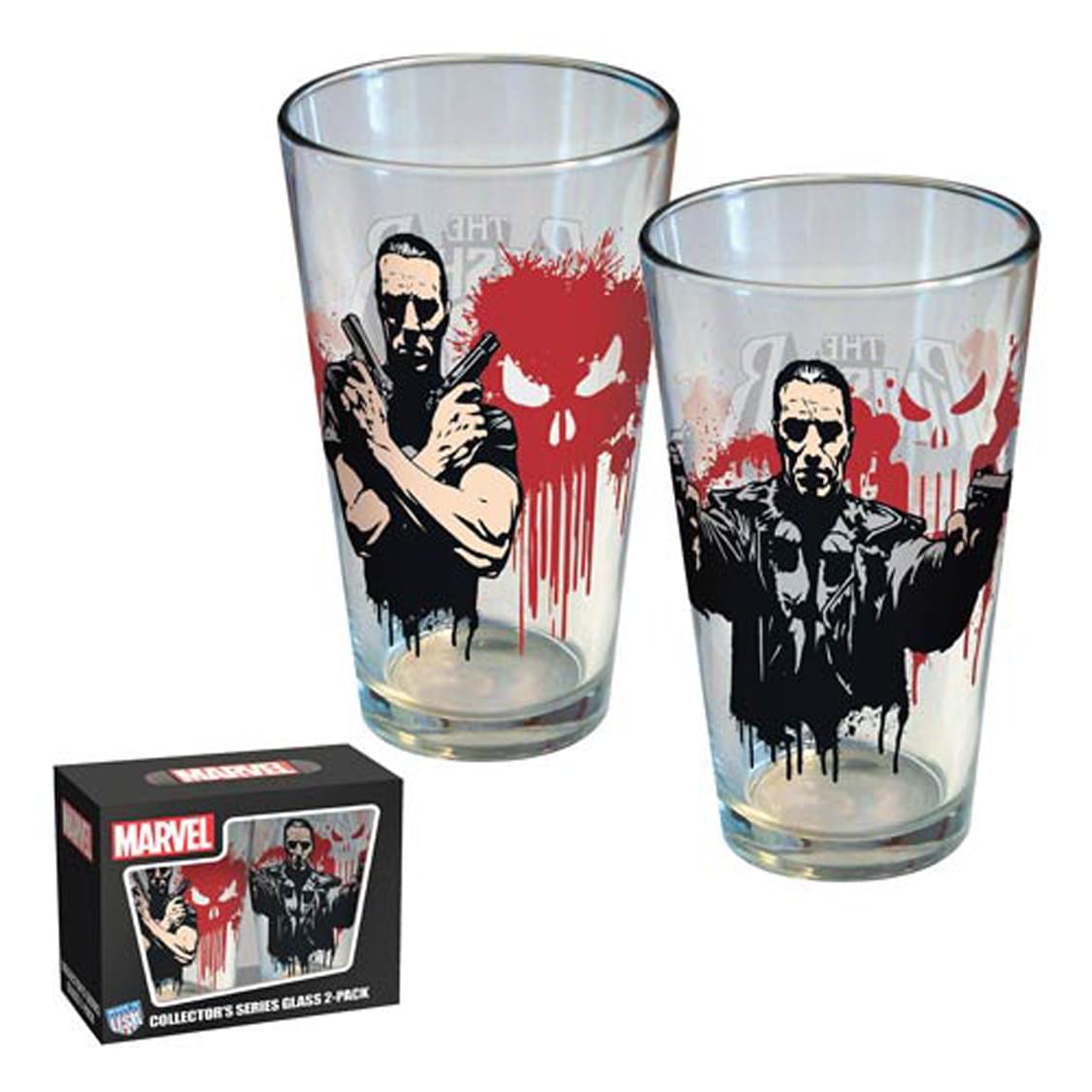 Marvel Punisher 16oz Pint Glass 2-Pack
