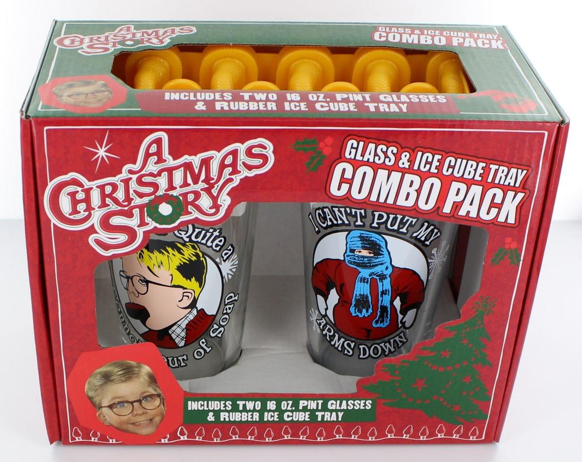 A Christmas Story Movie Quotes Glass and Ice Cube Tray Combo Pack