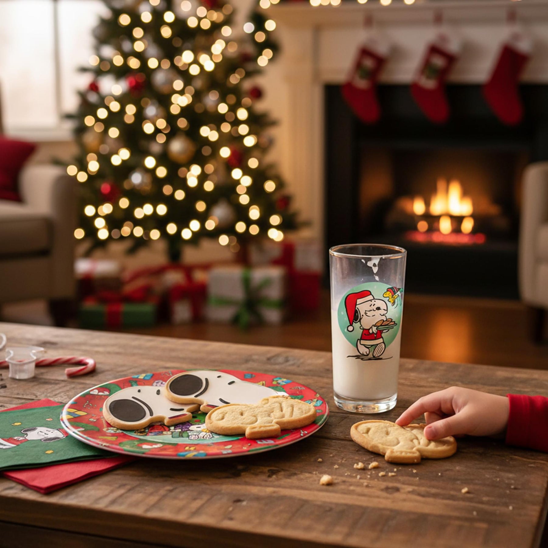 Peanuts "Thank You, Santa" Gift Set | Glass, Plate, and Cookie Cutter