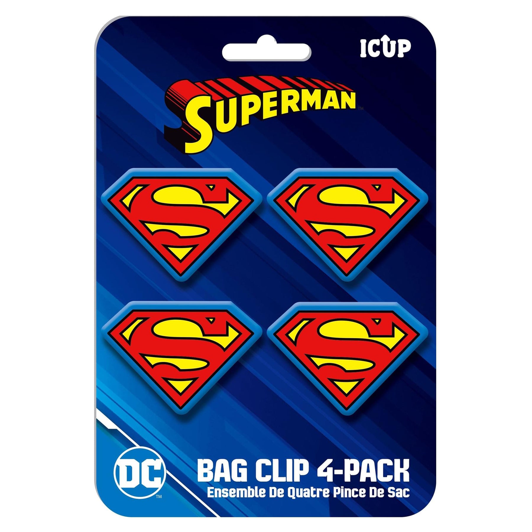 DC Comics Classic Superman Logo Bag Clip 4 Pack