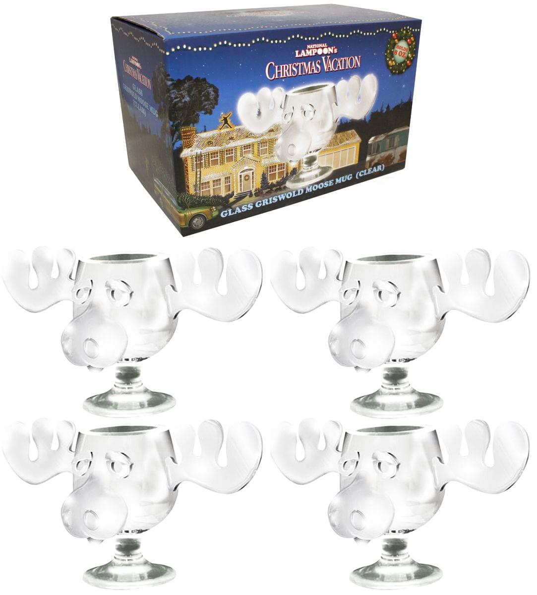 National Lampoon's Christmas Vacation Griswold Moose Mug 8oz Glass Set Of 4